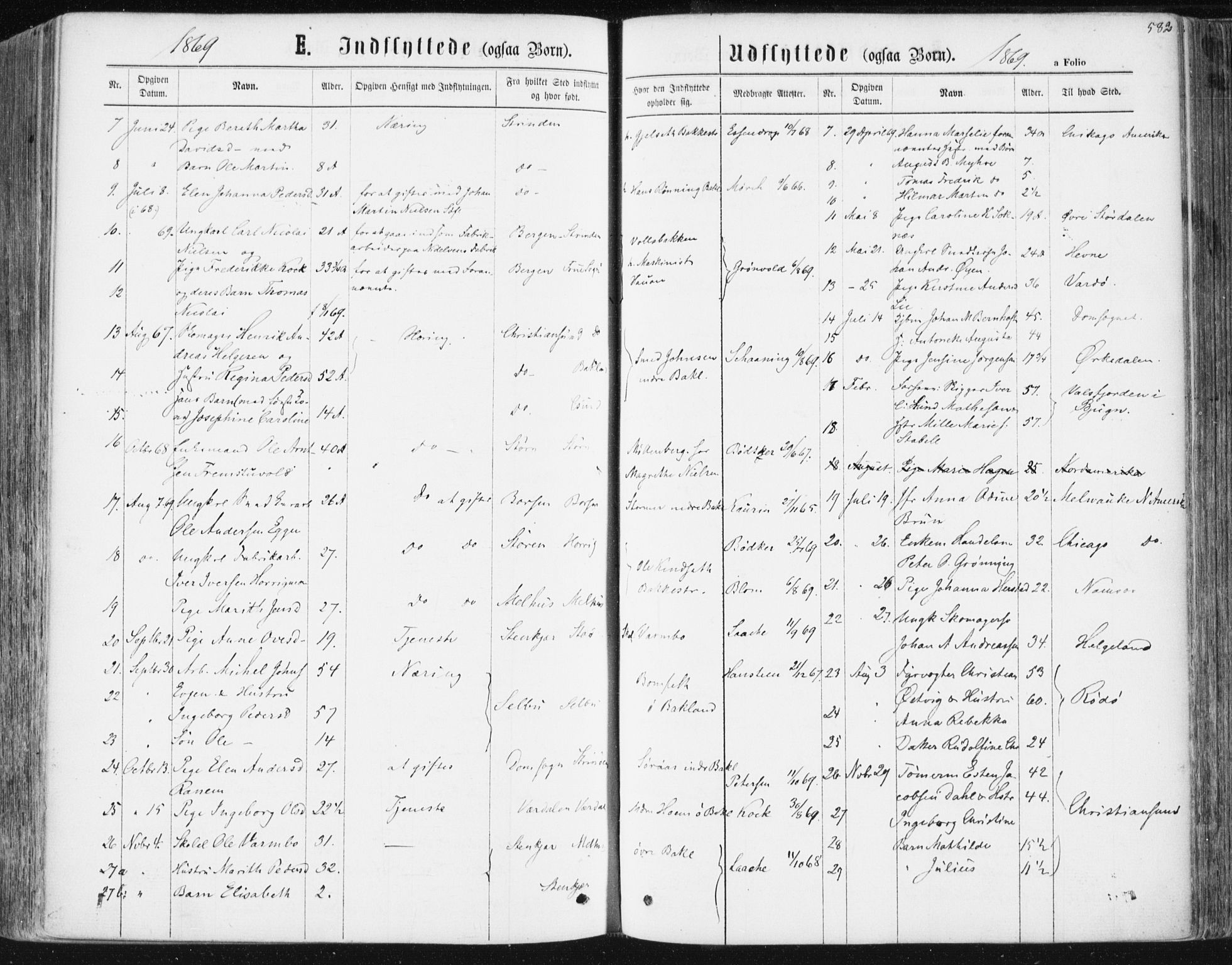 Ministerialprotokoller, klokkerbøker og fødselsregistre - Sør-Trøndelag, SAT/A-1456/604/L0186: Parish register (official) no. 604A07, 1866-1877, p. 582