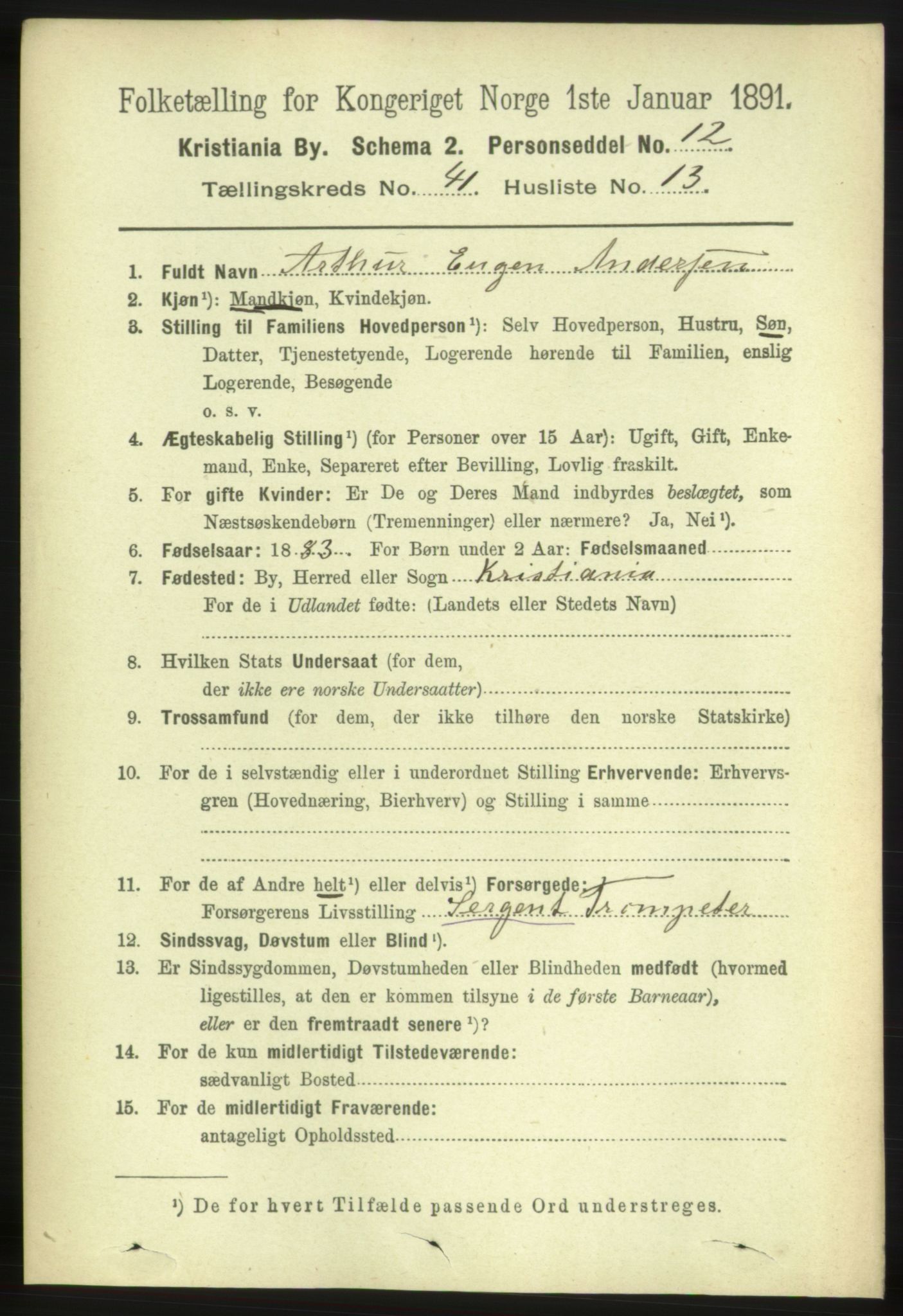 RA, 1891 census for 0301 Kristiania, 1891, p. 24359