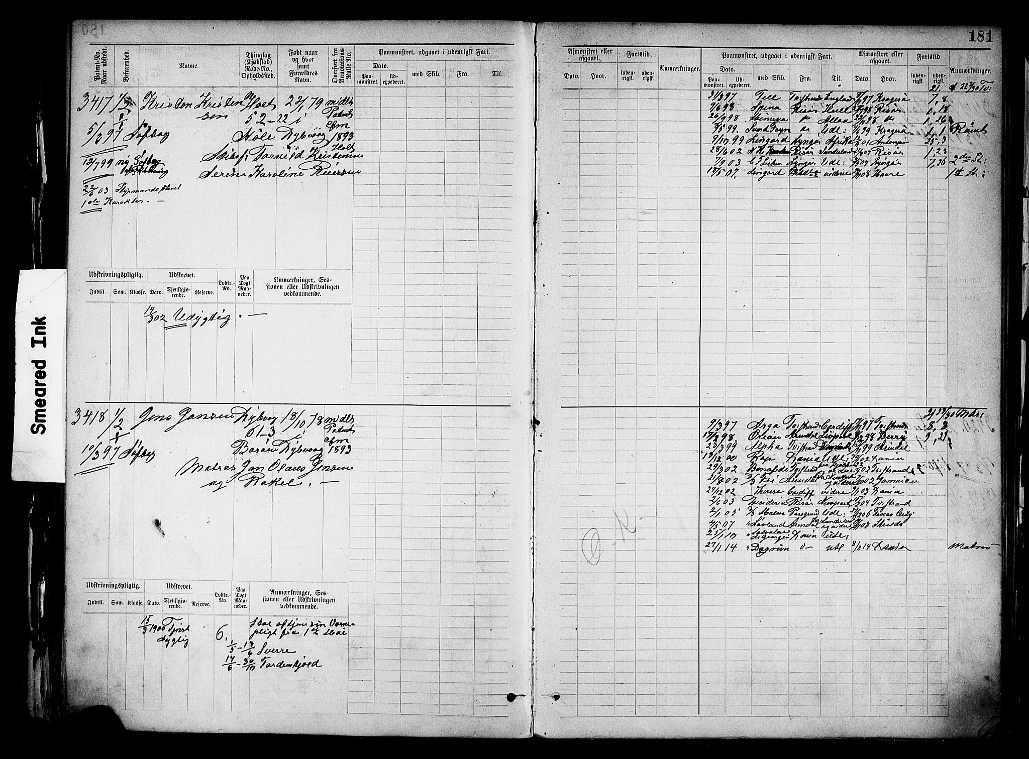 Tvedestrand mønstringskrets, AV/SAK-2031-0011/F/Fb/L0019: Hovedrulle nr 3057-3818, U-35, 1892-1906, p. 185