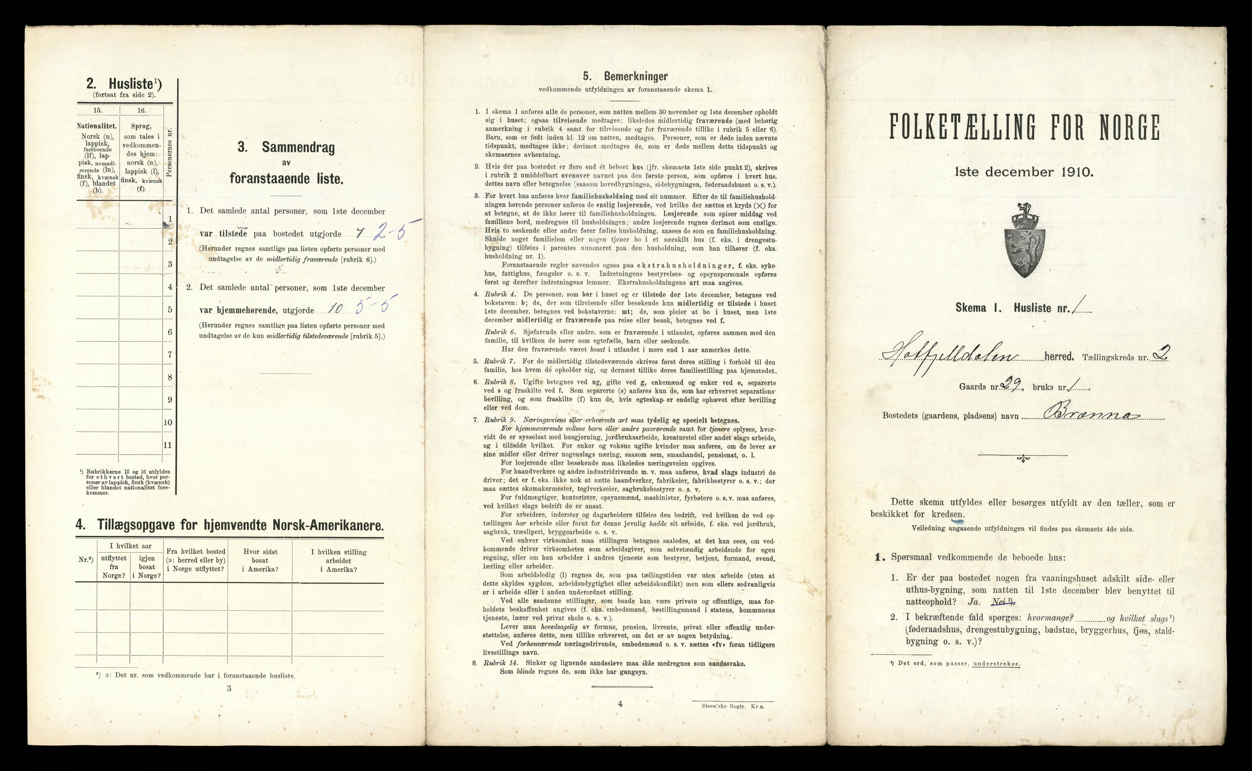 RA, 1910 census for Hattfjelldal, 1910, p. 87