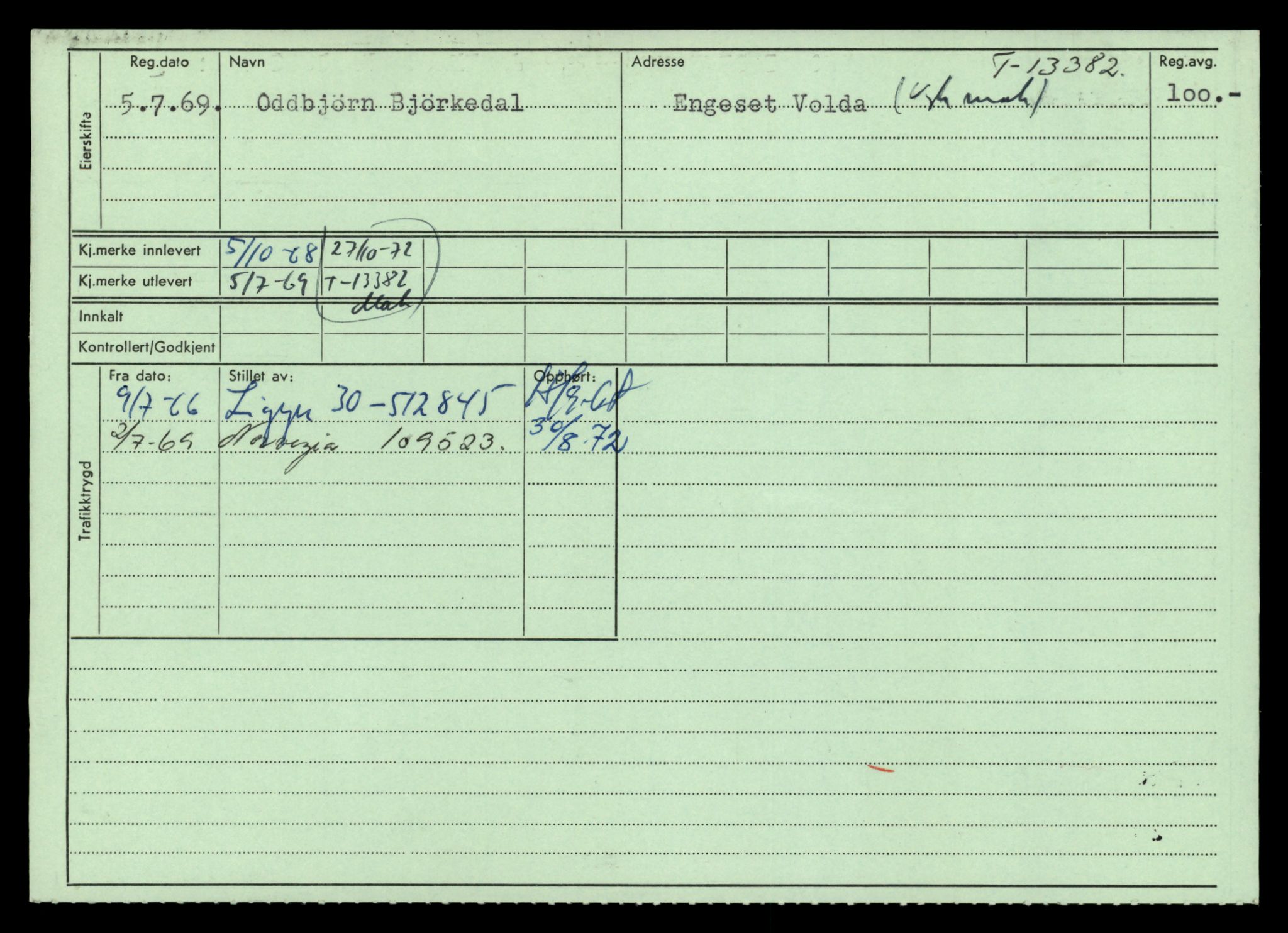 Møre og Romsdal vegkontor - Ålesund trafikkstasjon, AV/SAT-A-4099/F/Fe/L0039: Registreringskort for kjøretøy T 13361 - T 13530, 1927-1998, p. 362