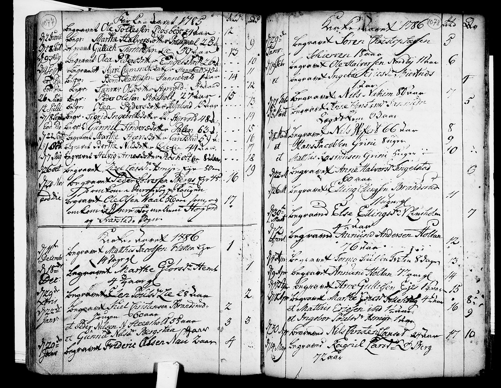 Lardal kirkebøker, SAKO/A-350/F/Fa/L0003: Parish register (official) no. I 3, 1733-1815, p. 1077-1078