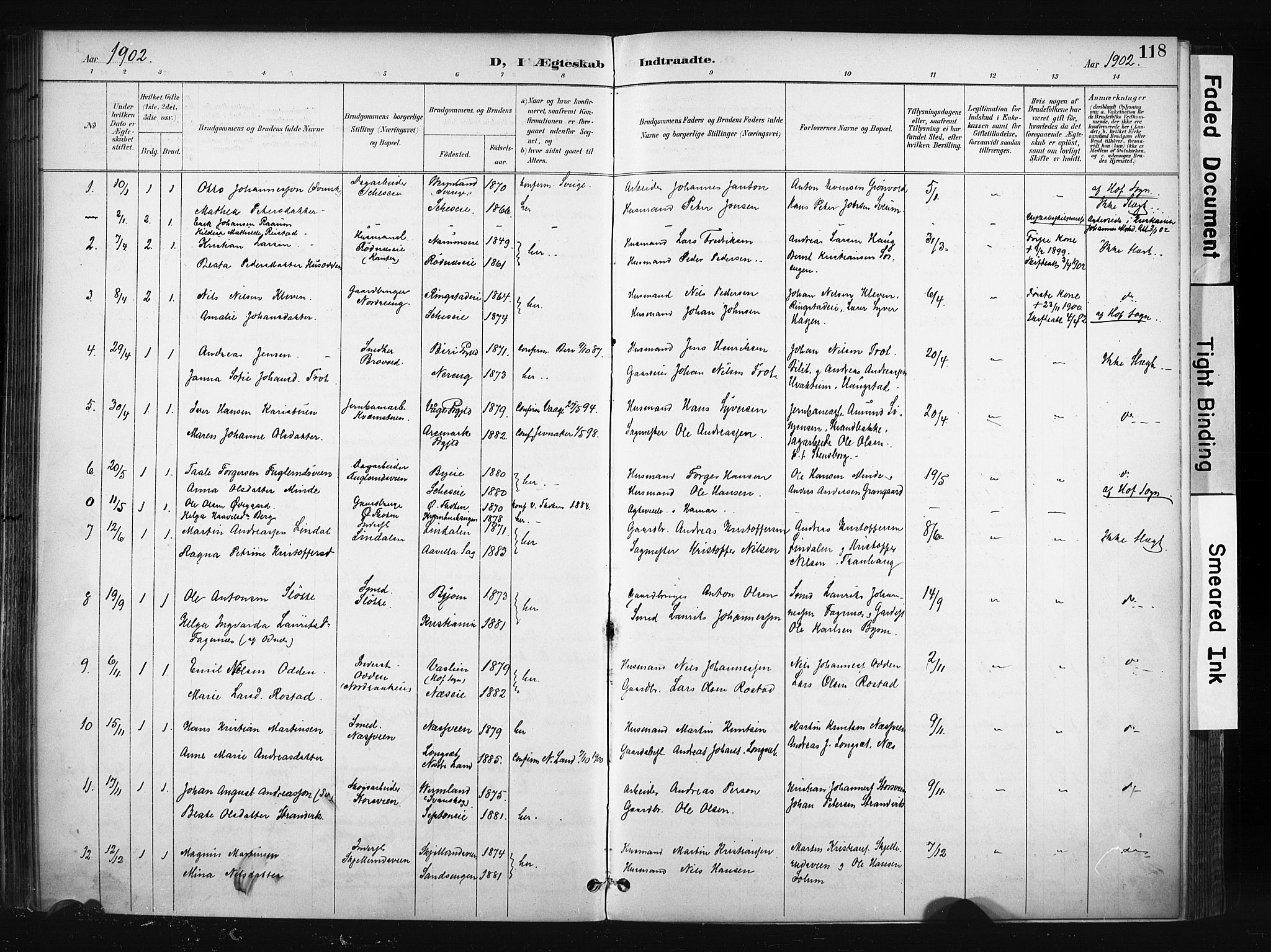 Søndre Land prestekontor, AV/SAH-PREST-122/K/L0004: Parish register (official) no. 4, 1895-1904, p. 118