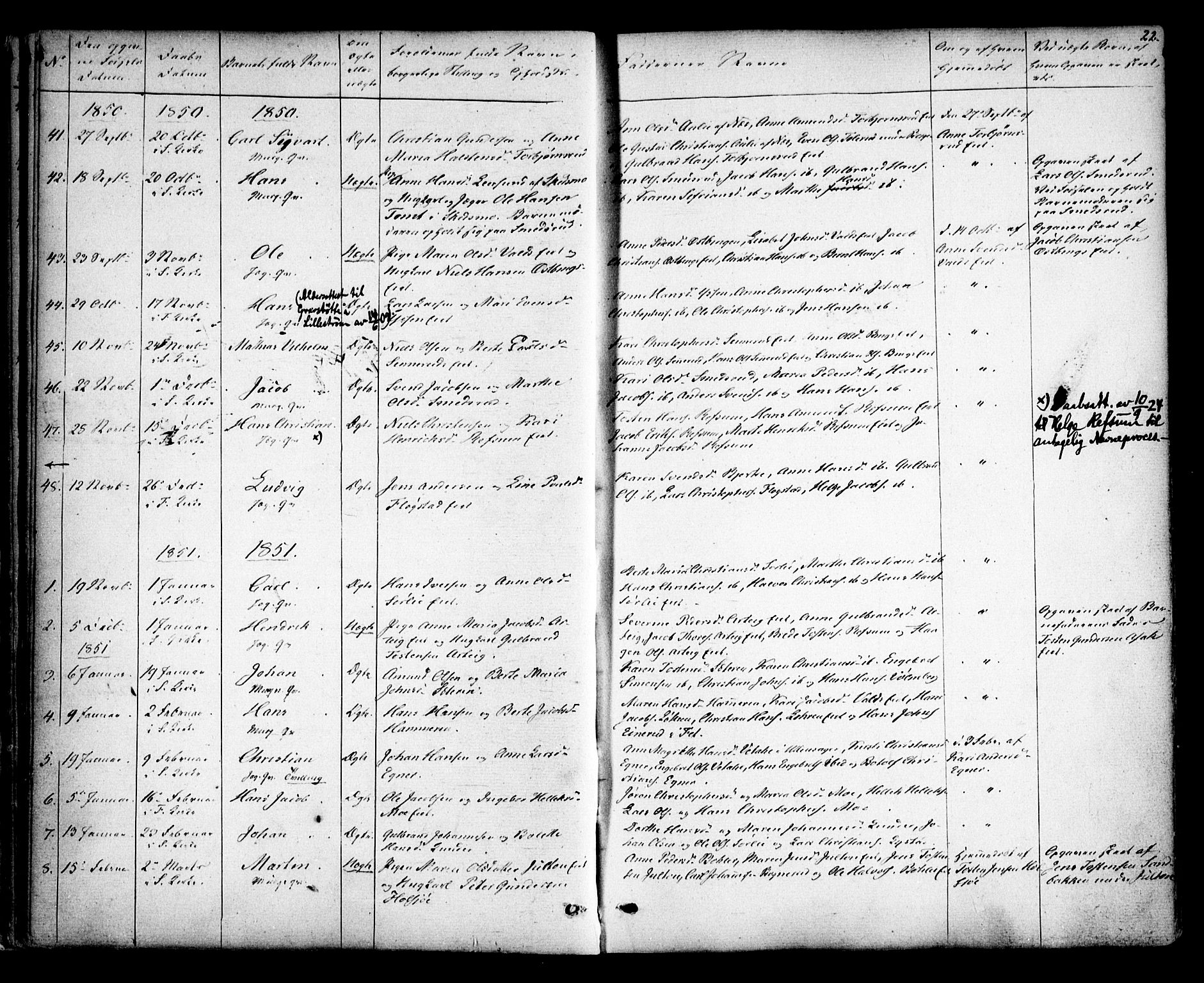 Sørum prestekontor Kirkebøker, SAO/A-10303/F/Fa/L0005: Parish register (official) no. I 5, 1846-1863, p. 22