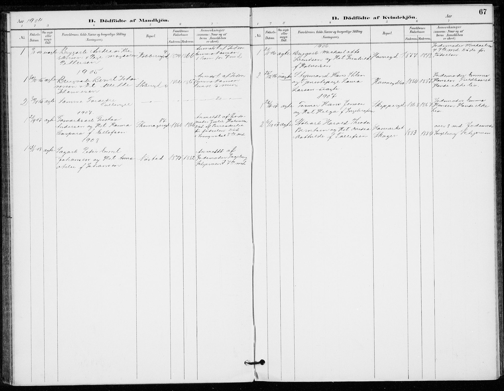 Strømsø kirkebøker, AV/SAKO-A-246/F/Fb/L0007: Parish register (official) no. II 7, 1887-1928, p. 67