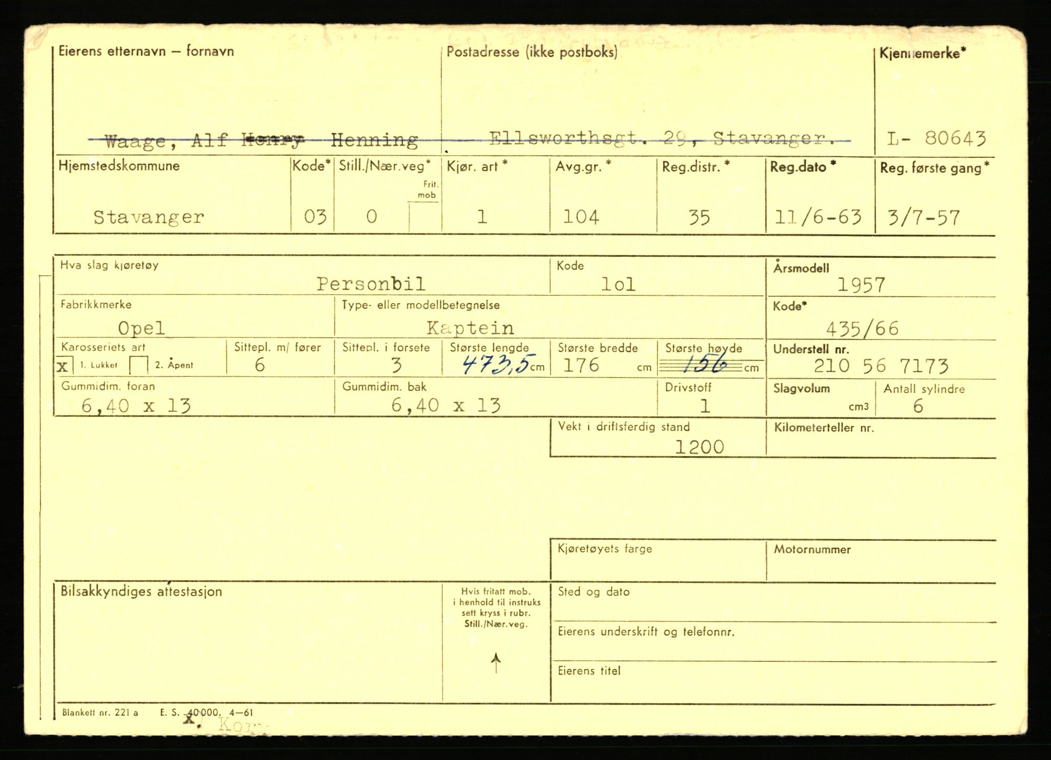 Stavanger trafikkstasjon, AV/SAST-A-101942/0/F/L0071: L-80500 - L-82199, 1930-1971, p. 209