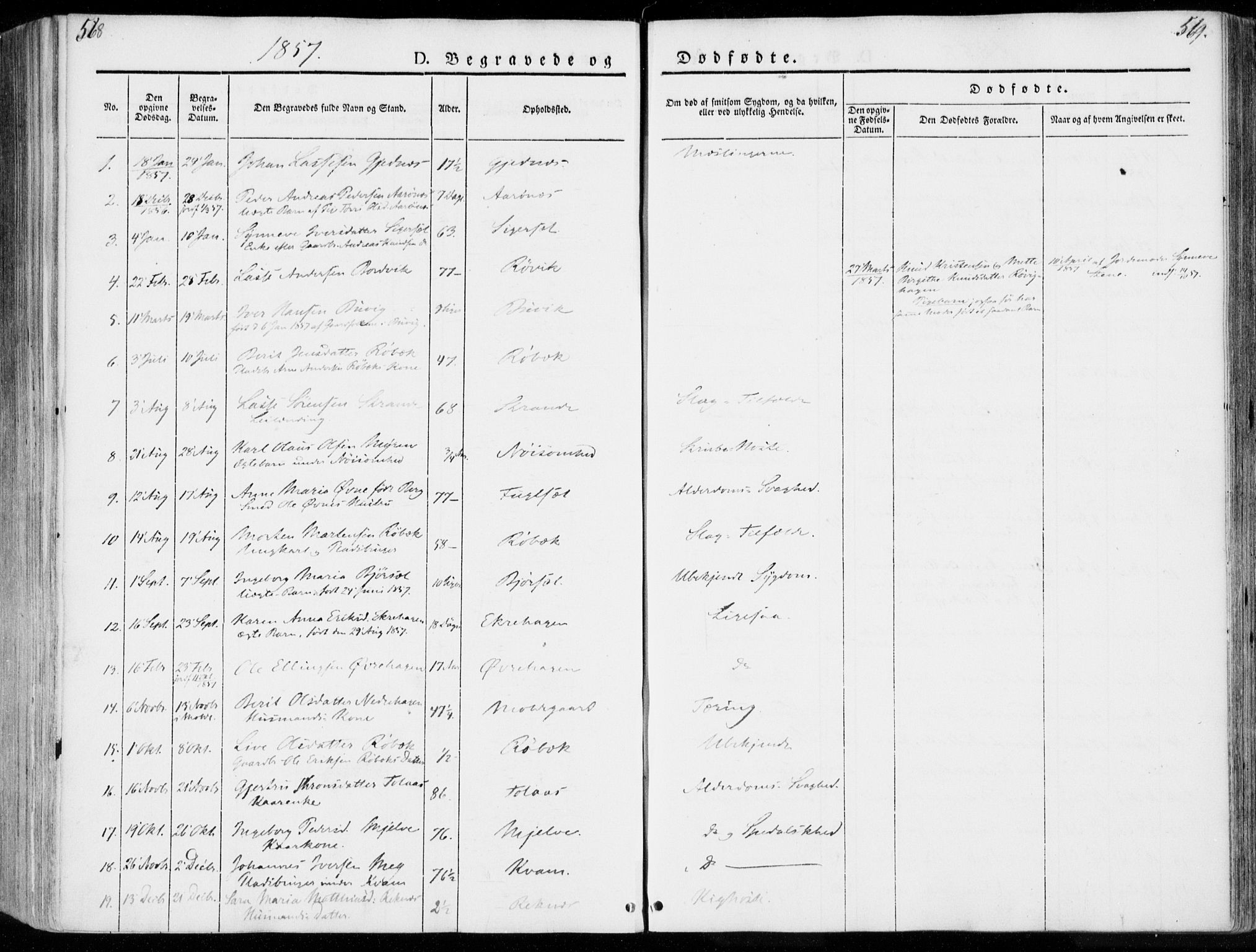 Ministerialprotokoller, klokkerbøker og fødselsregistre - Møre og Romsdal, SAT/A-1454/555/L0653: Parish register (official) no. 555A04, 1843-1869, p. 568-569