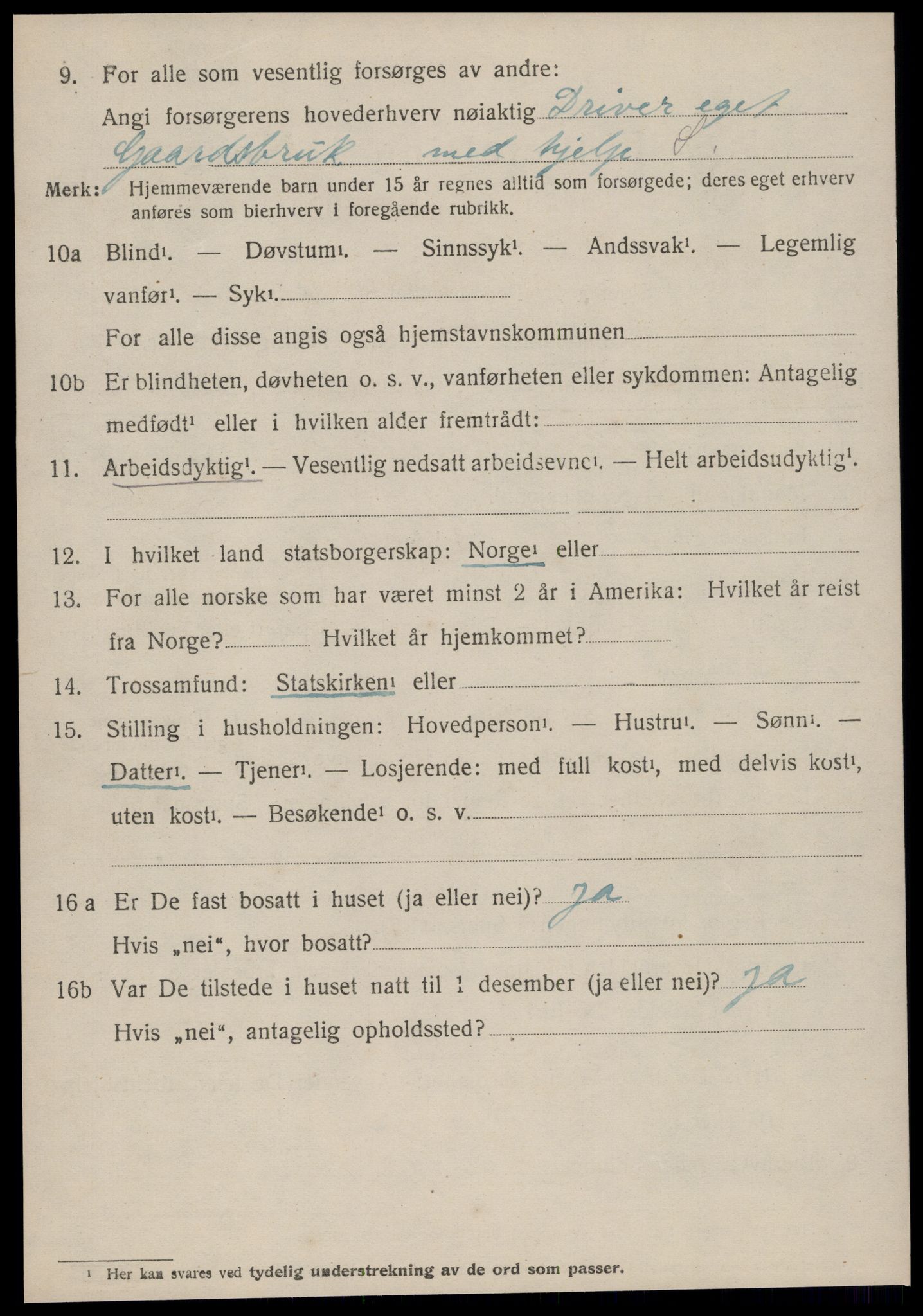 SAT, 1920 census for Hareid, 1920, p. 4920