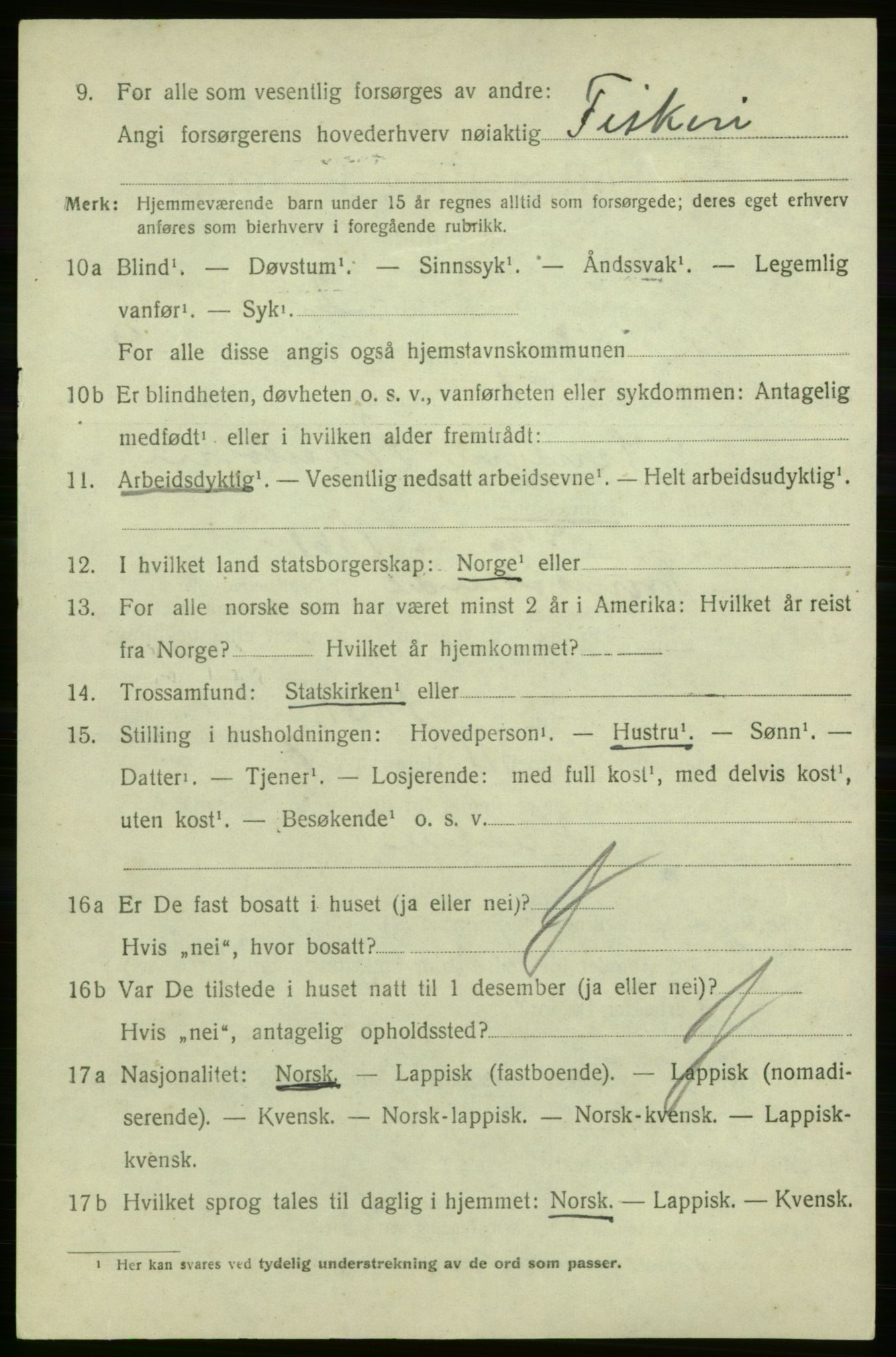 SATØ, 1920 census for Kjelvik, 1920, p. 7026