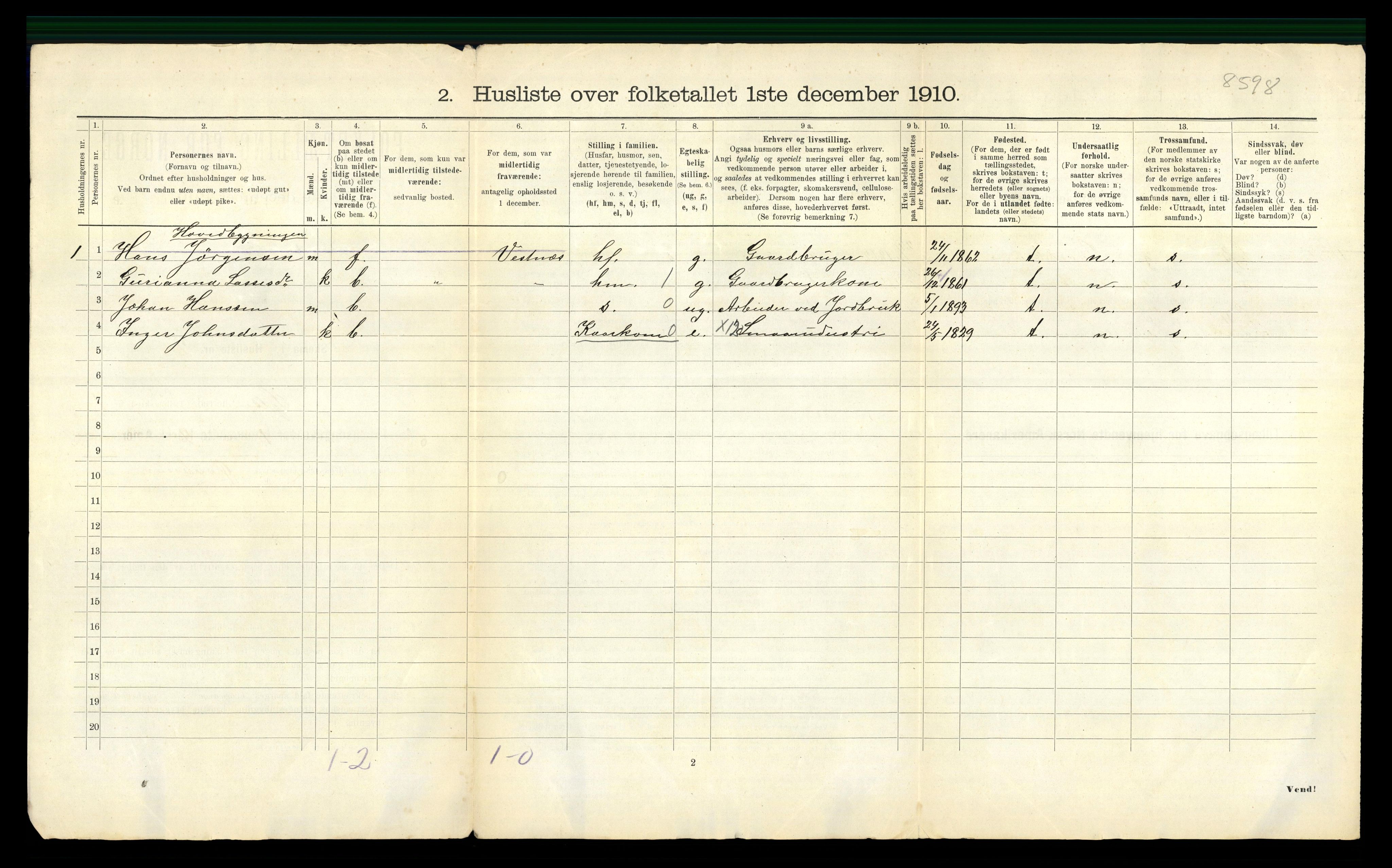 RA, 1910 census for Sylte, 1910, p. 23