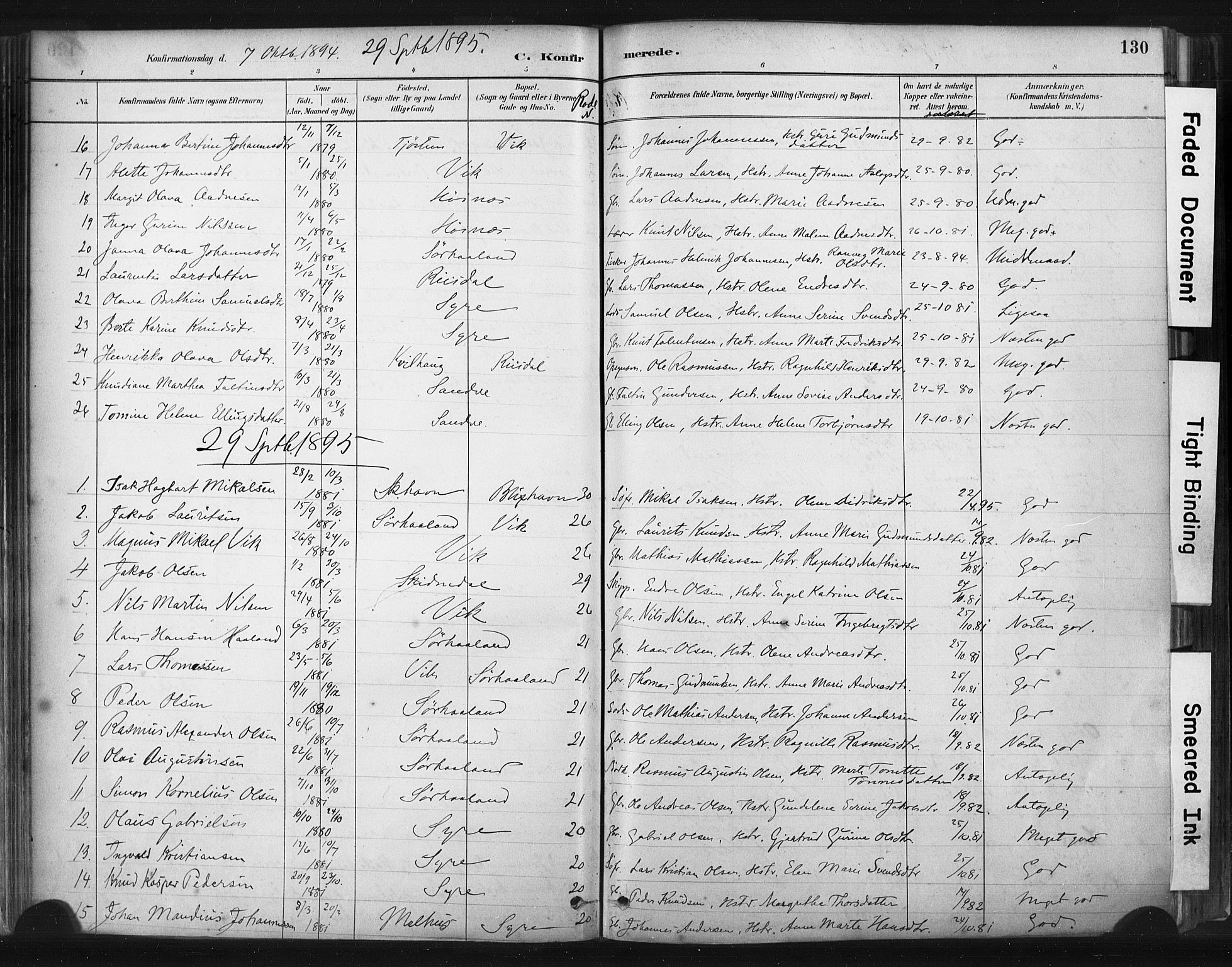 Skudenes sokneprestkontor, SAST/A -101849/H/Ha/Haa/L0009: Parish register (official) no. A 6, 1882-1912, p. 130
