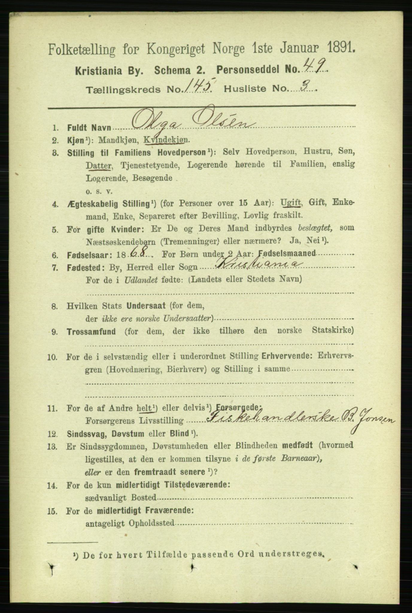 RA, 1891 census for 0301 Kristiania, 1891, p. 79449