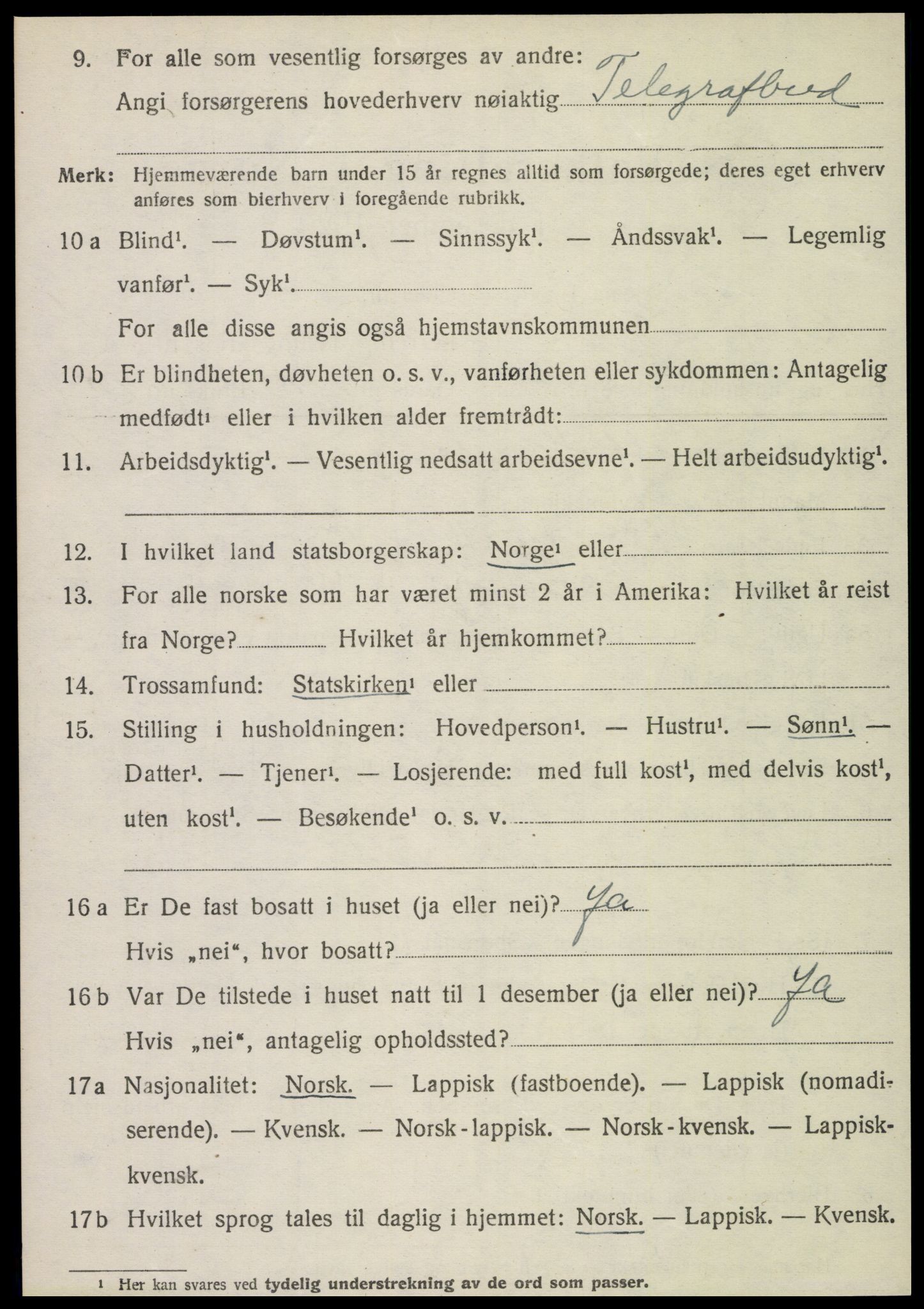 SAT, 1920 census for Brønnøy, 1920, p. 6513