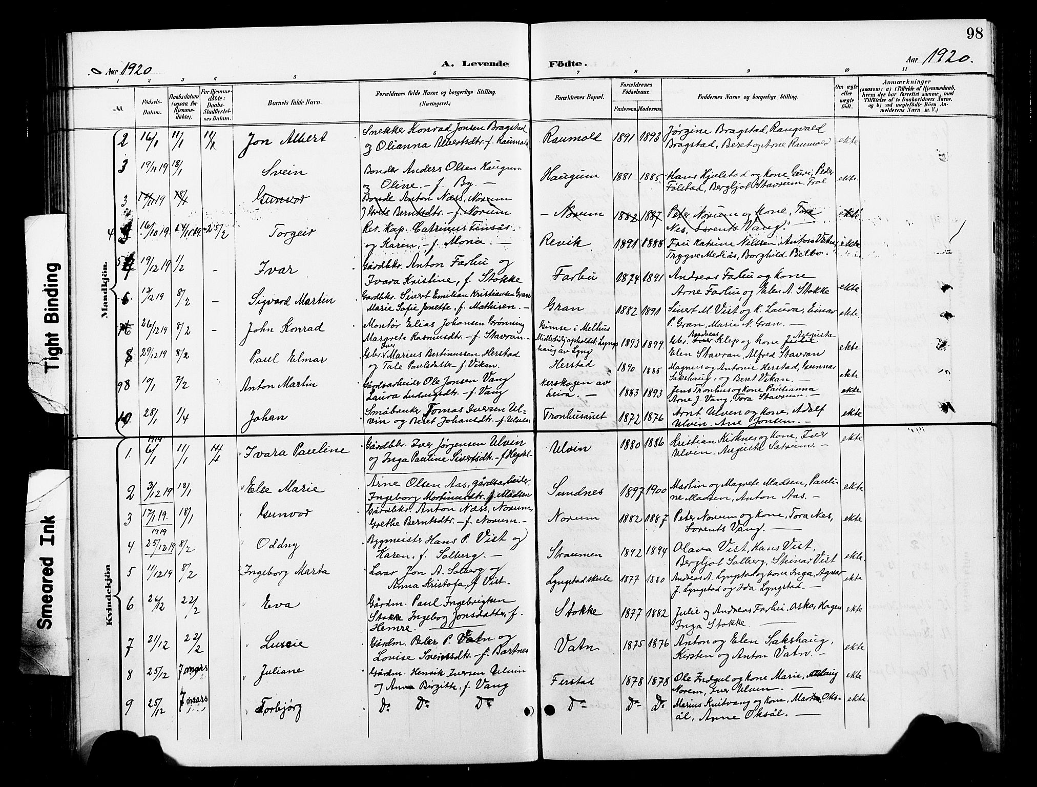 Ministerialprotokoller, klokkerbøker og fødselsregistre - Nord-Trøndelag, SAT/A-1458/730/L0302: Parish register (copy) no. 730C05, 1898-1924, p. 98