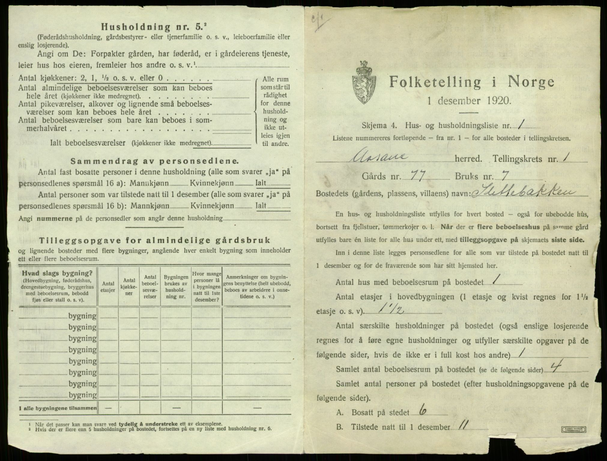 SAB, 1920 census for Åsane, 1920, p. 29