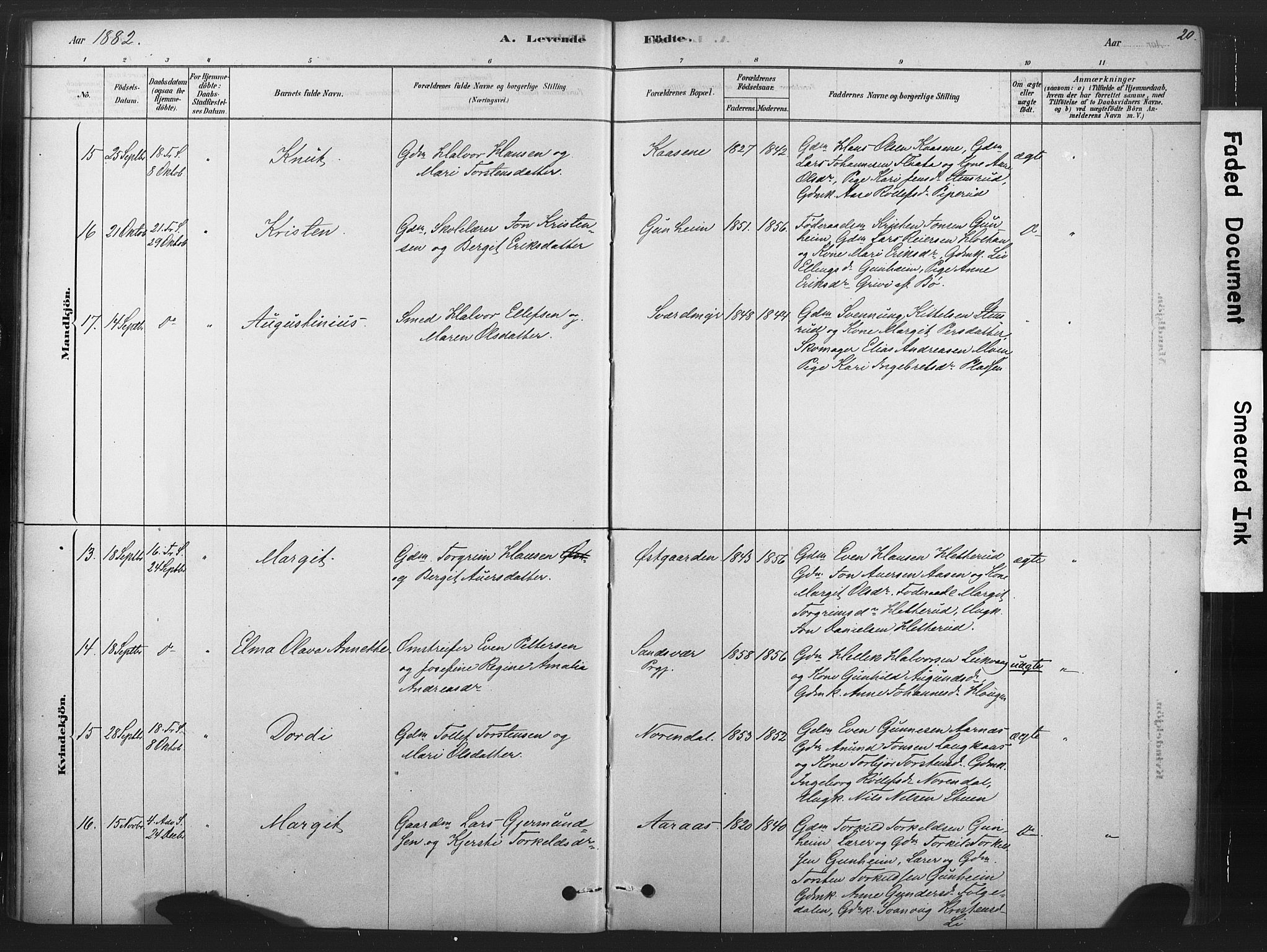 Sauherad kirkebøker, AV/SAKO-A-298/F/Fb/L0002: Parish register (official) no. II 2, 1878-1901, p. 20