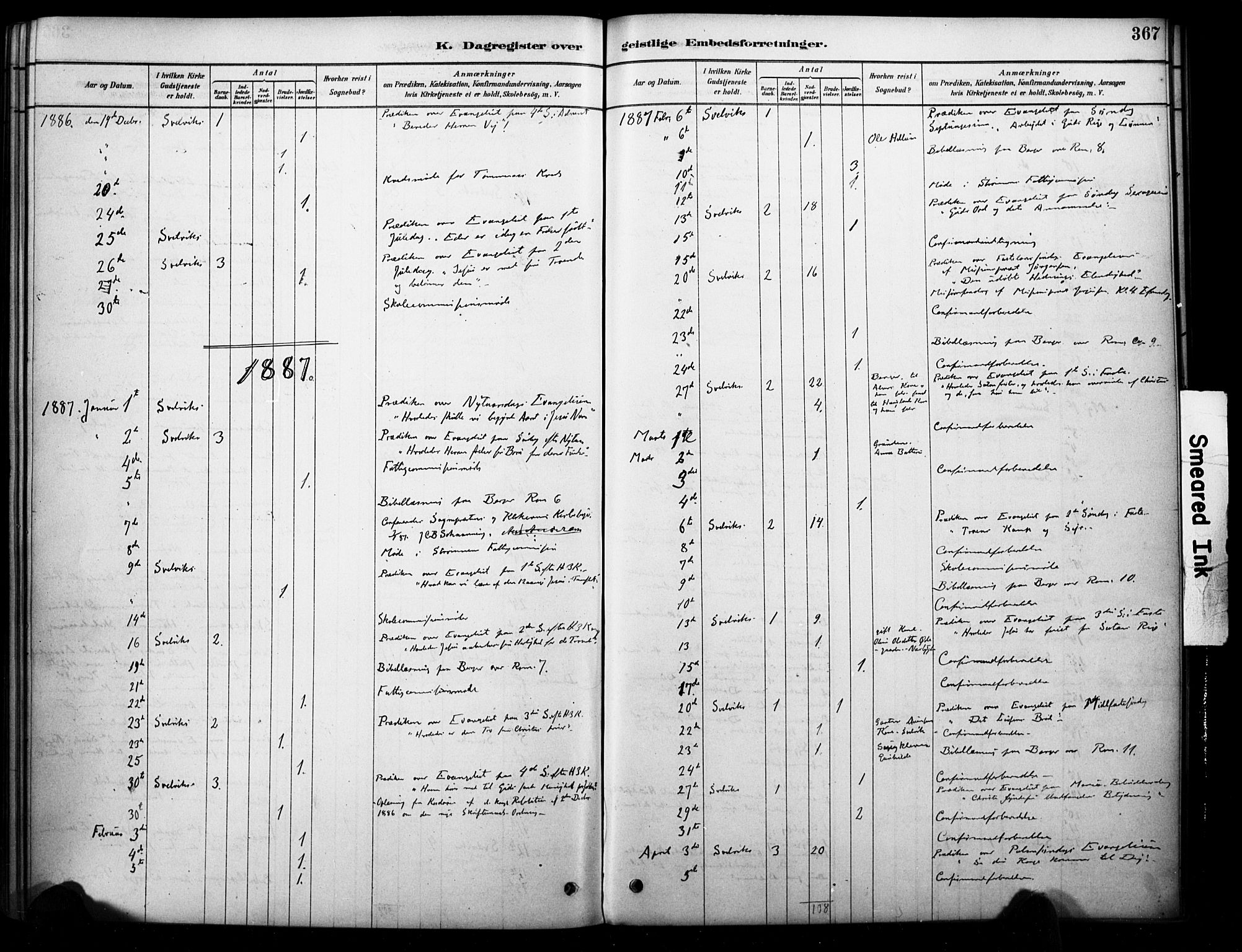 Strømm kirkebøker, AV/SAKO-A-322/F/Fb/L0001: Parish register (official) no. II 1, 1878-1899, p. 367