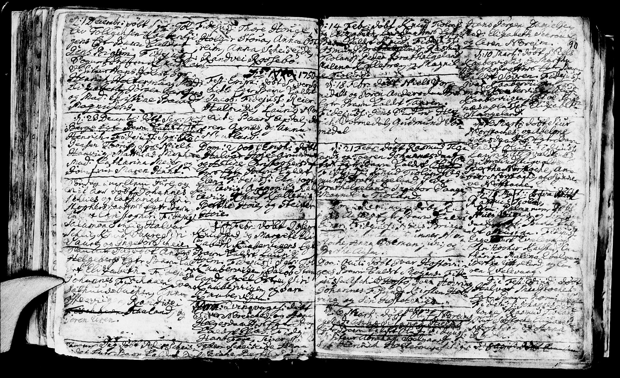 Avaldsnes sokneprestkontor, SAST/A -101851/H/Ha/Haa/L0001: Parish register (official) no. A 1, 1711-1764, p. 90