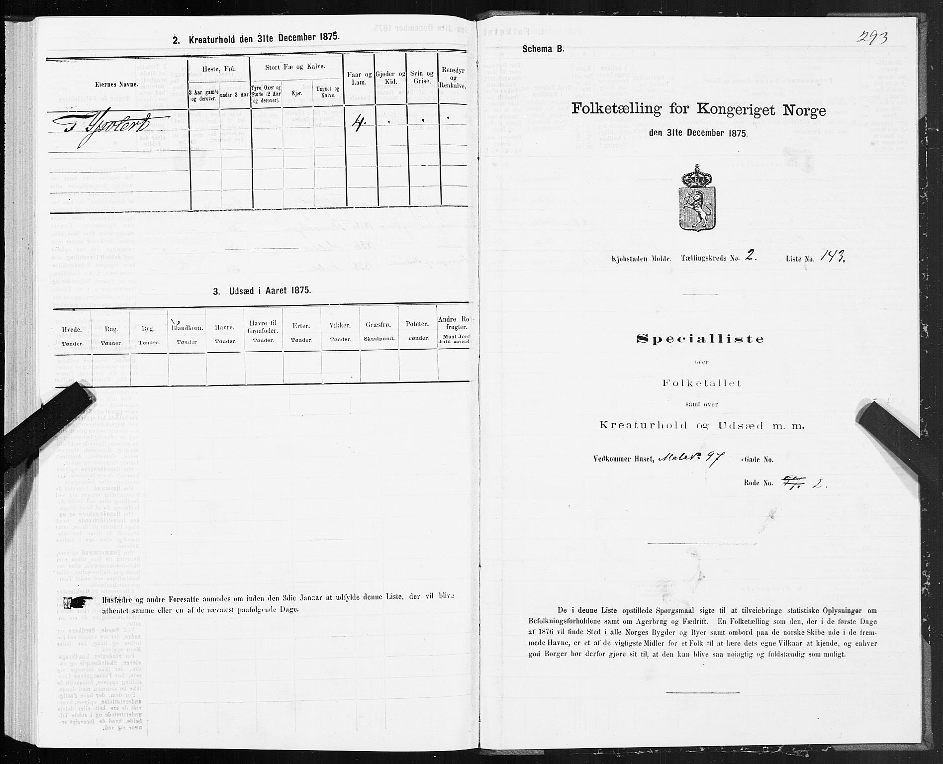 SAT, 1875 census for 1502P Molde, 1875, p. 1293