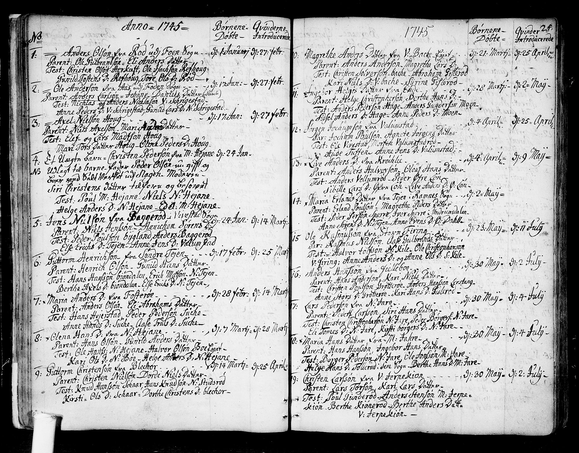 Ramnes kirkebøker, SAKO/A-314/F/Fa/L0001: Parish register (official) no. I 1, 1732-1774, p. 25