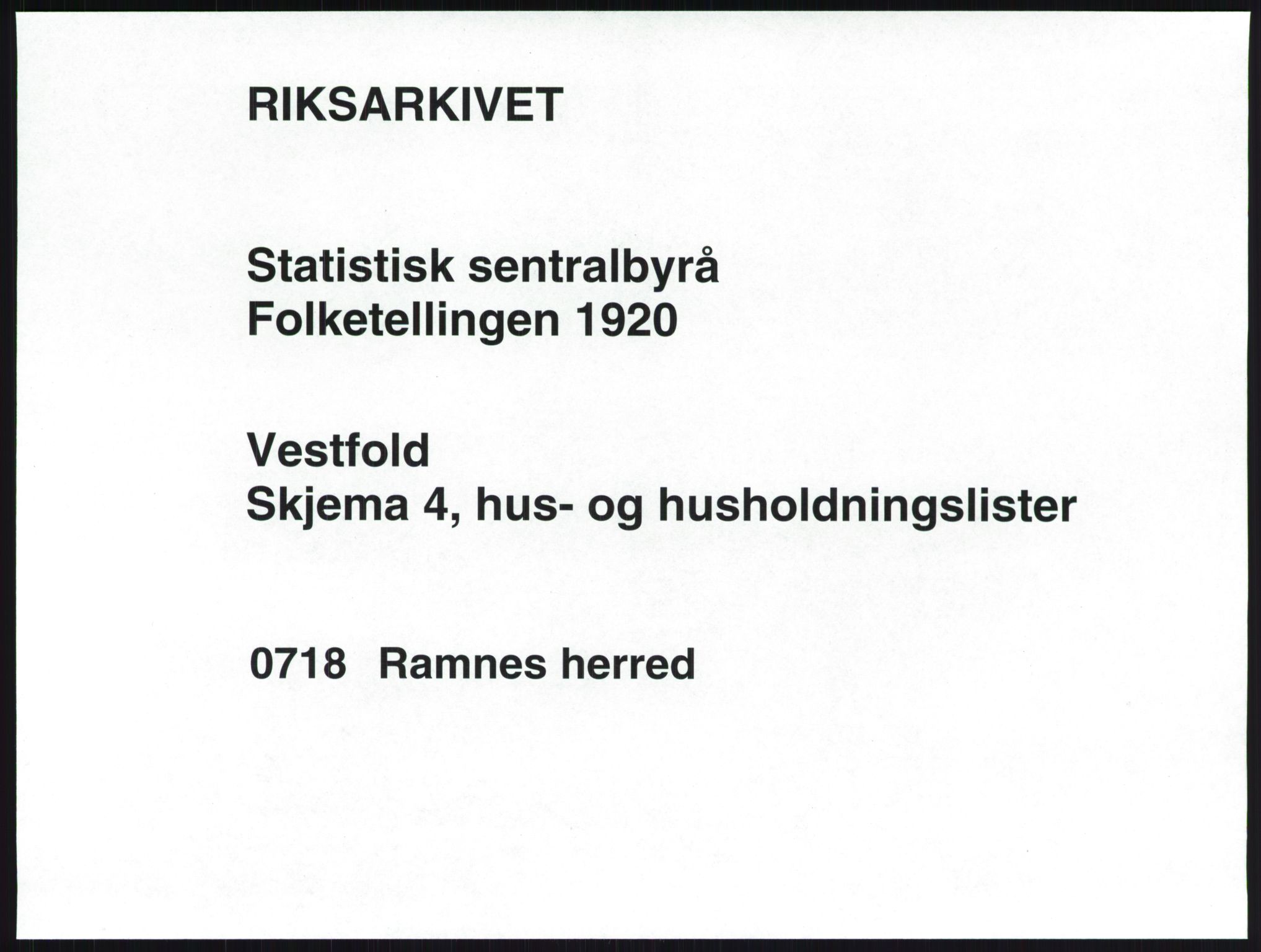 SAKO, 1920 census for Ramnes, 1920, p. 31