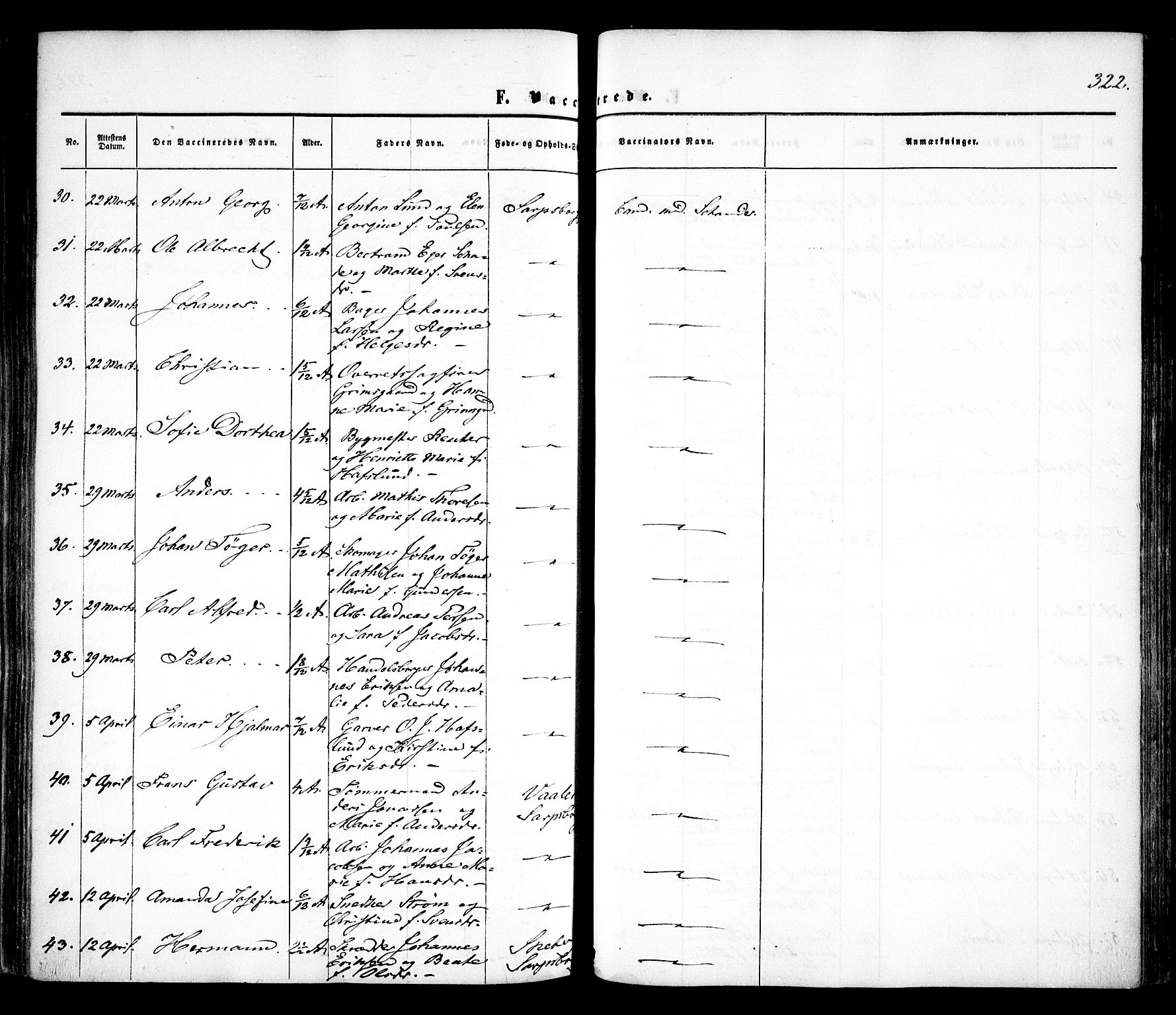 Sarpsborg prestekontor Kirkebøker, AV/SAO-A-2006/F/Fa/L0001: Parish register (official) no. 1, 1859-1868, p. 322