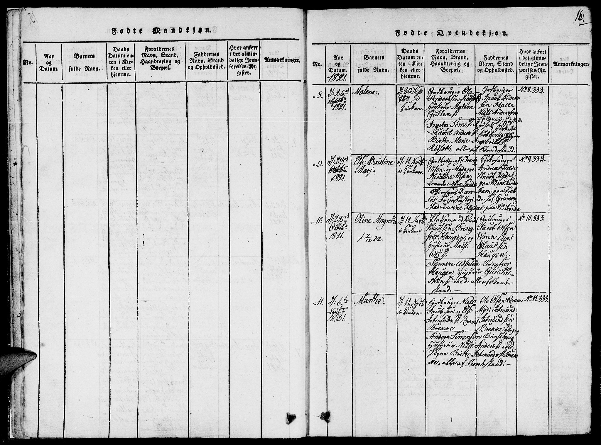 Ministerialprotokoller, klokkerbøker og fødselsregistre - Møre og Romsdal, AV/SAT-A-1454/503/L0033: Parish register (official) no. 503A01, 1816-1841, p. 16