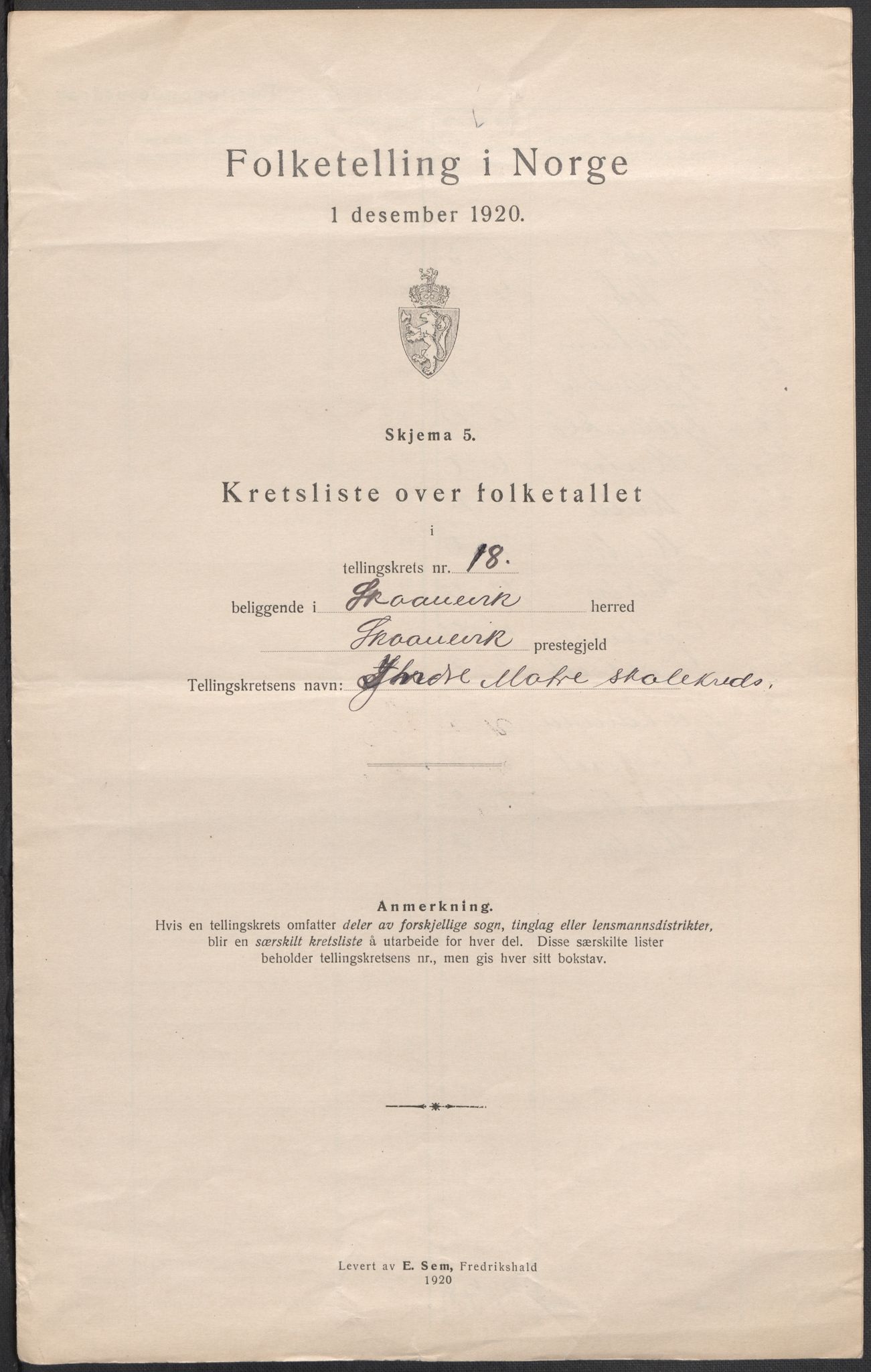 SAB, 1920 census for Skånevik, 1920, p. 64