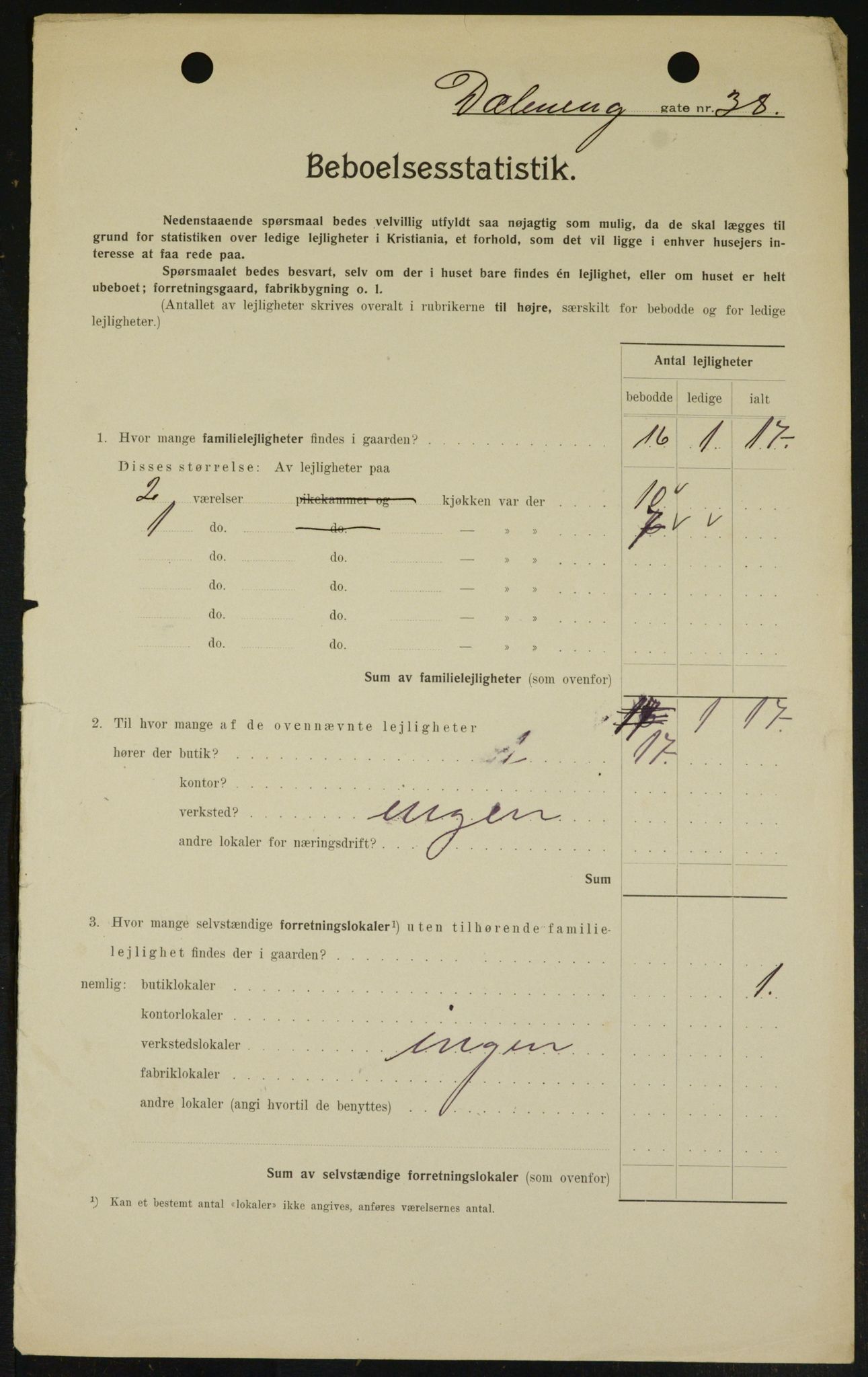 OBA, Municipal Census 1909 for Kristiania, 1909, p. 16281