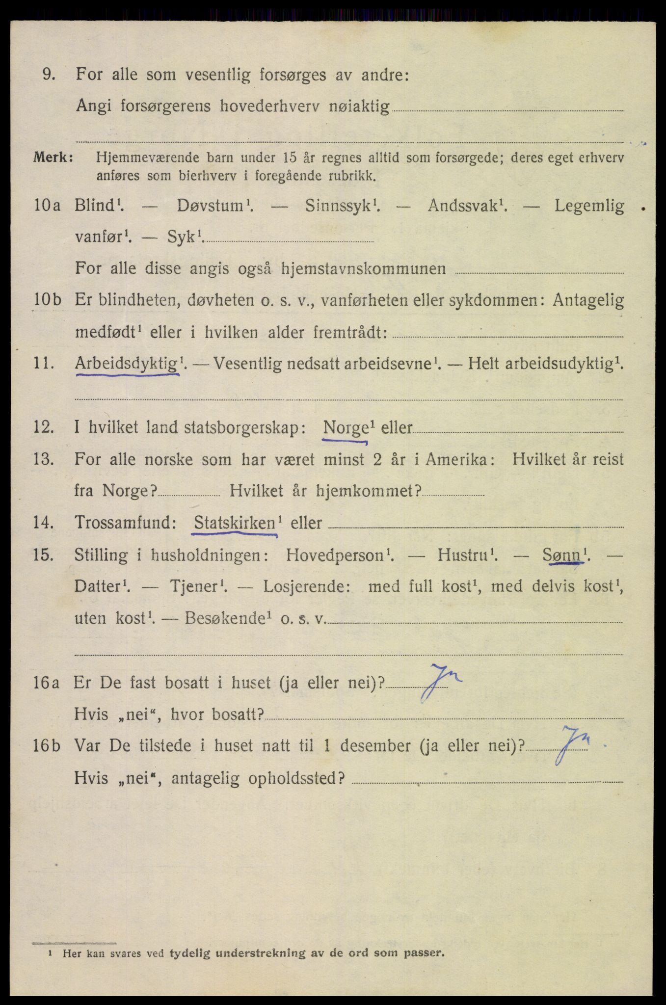 SAK, 1920 census for Mandal, 1920, p. 8582