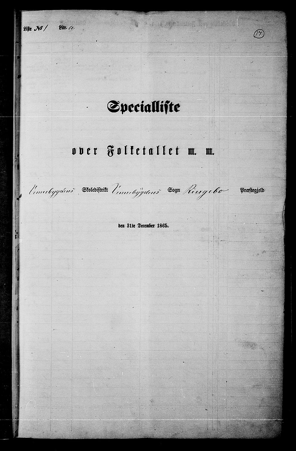 RA, 1865 census for Ringebu, 1865, p. 12