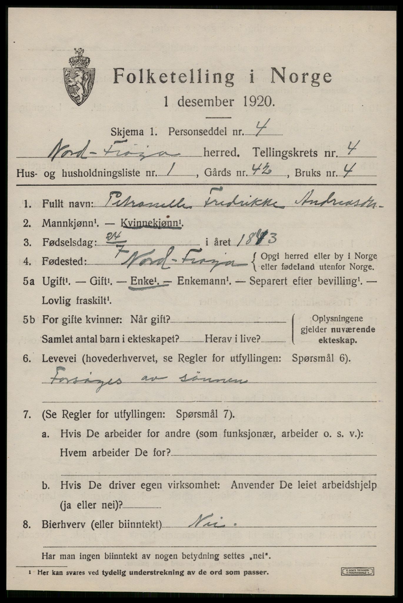 SAT, 1920 census for Nord-Frøya, 1920, p. 8133