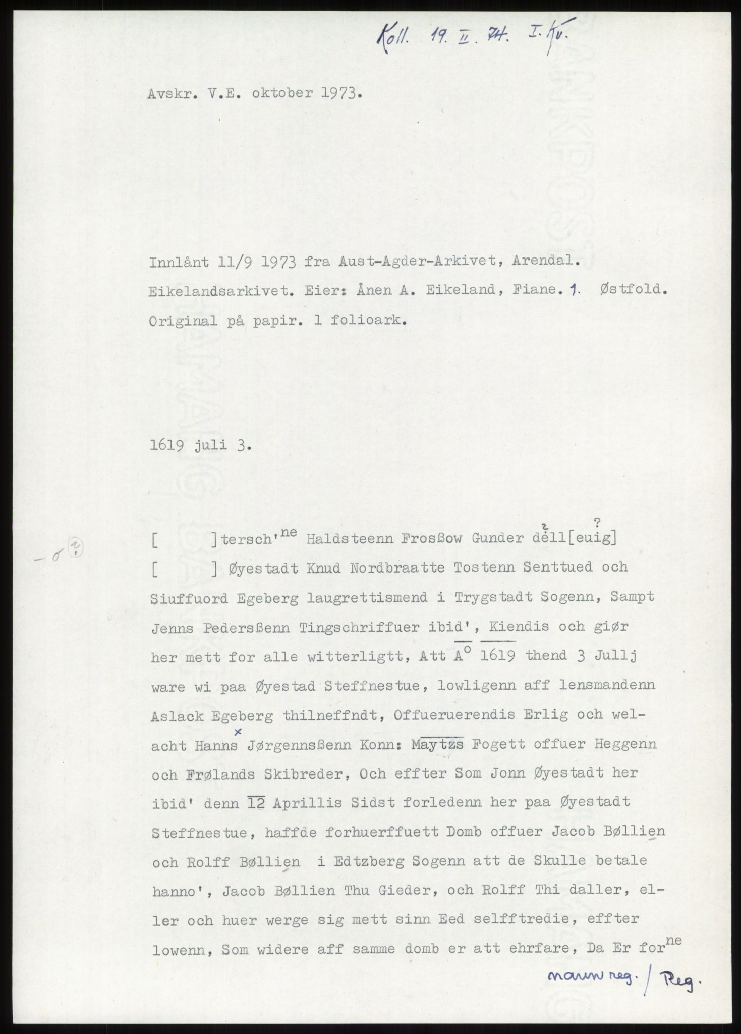 Samlinger til kildeutgivelse, Diplomavskriftsamlingen, RA/EA-4053/H/Ha, p. 93