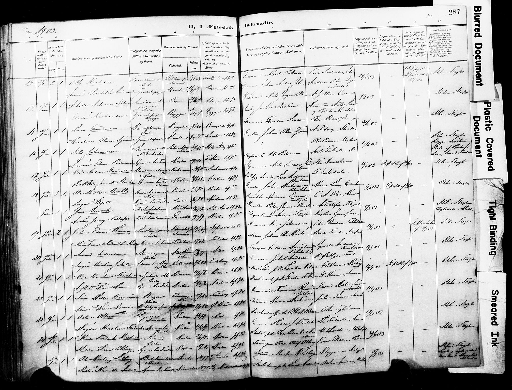 Horten kirkebøker, SAKO/A-348/F/Fa/L0005: Parish register (official) no. 5, 1896-1904, p. 287