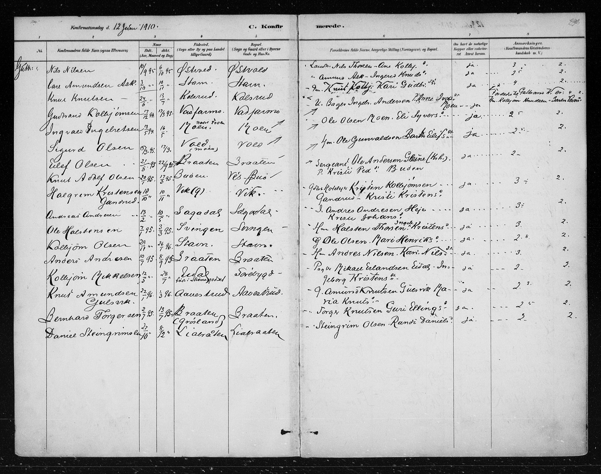 Nes kirkebøker, SAKO/A-236/F/Fa/L0012: Parish register (official) no. 12, 1881-1917, p. 230