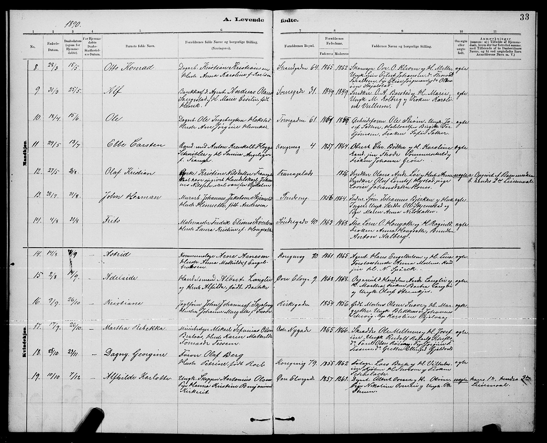 Ministerialprotokoller, klokkerbøker og fødselsregistre - Nord-Trøndelag, AV/SAT-A-1458/739/L0374: Parish register (copy) no. 739C02, 1883-1898, p. 33