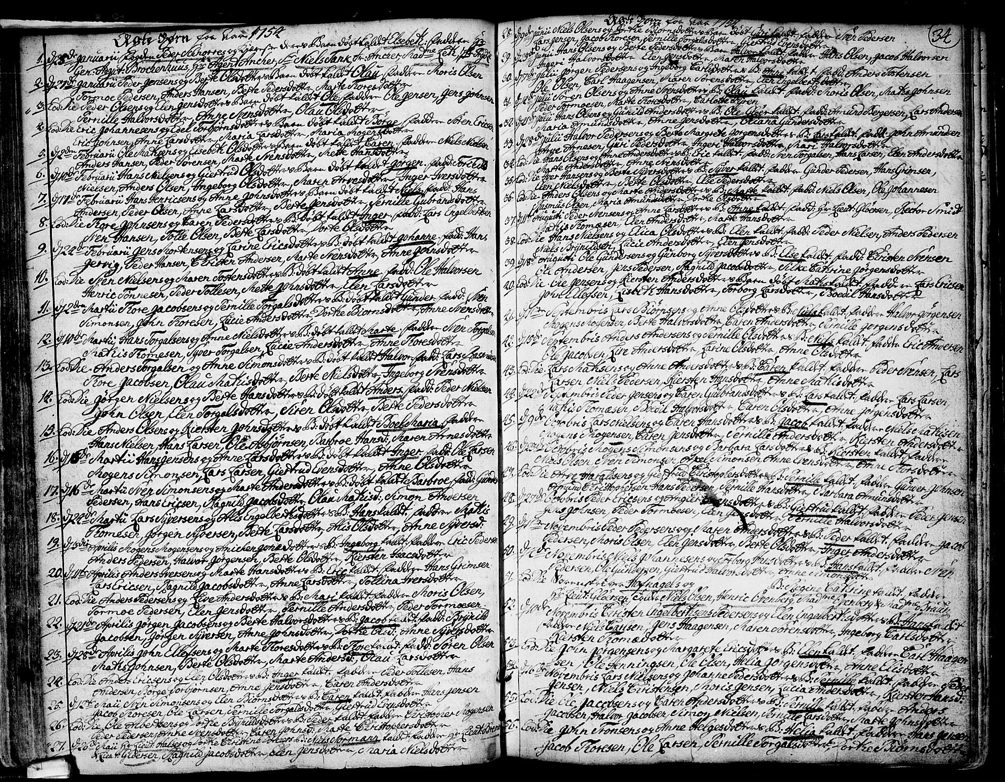 Idd prestekontor Kirkebøker, SAO/A-10911/F/Fa/L0001: Parish register (official) no. I 1, 1720-1769, p. 34