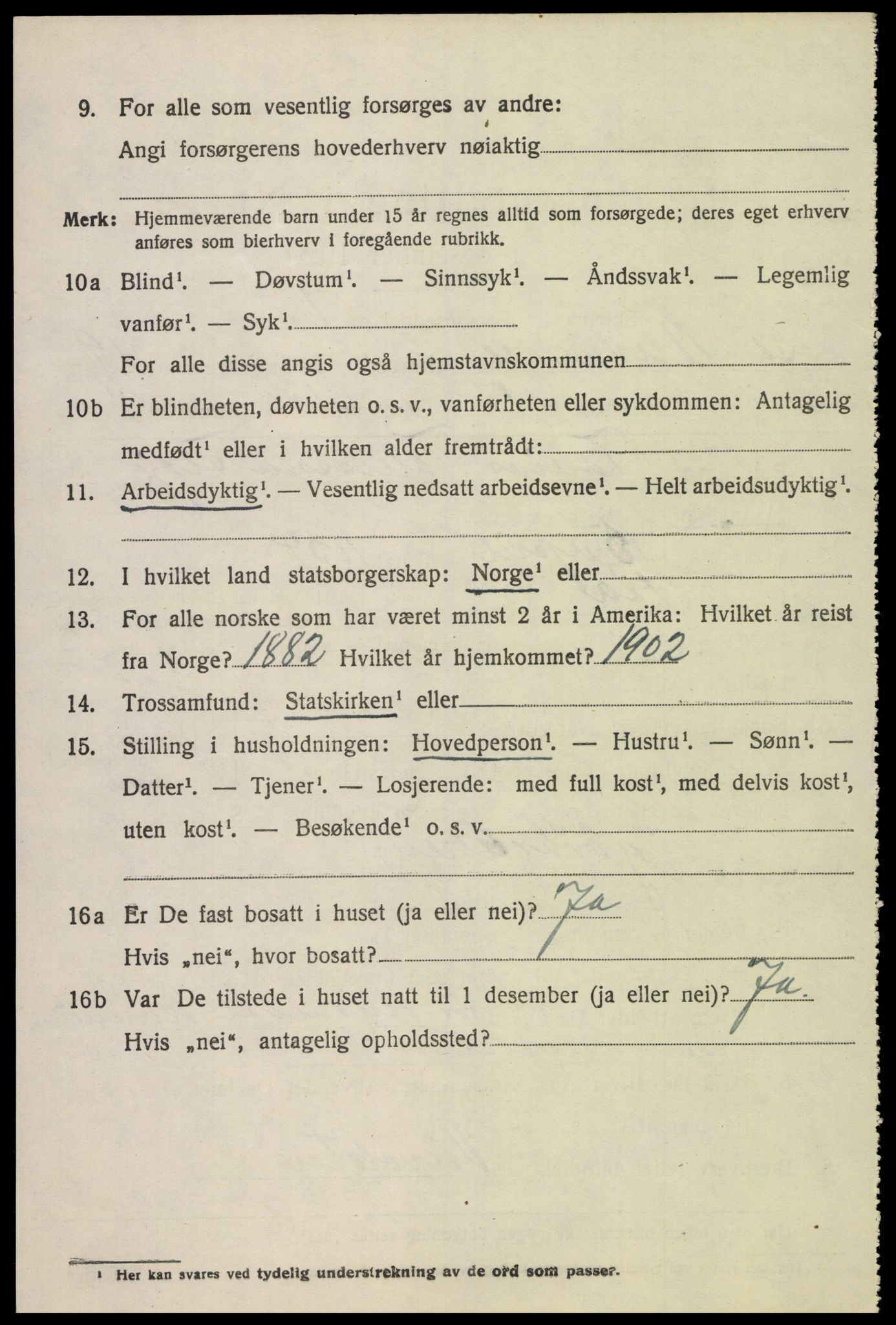 SAK, 1920 census for Sør-Audnedal, 1920, p. 6646