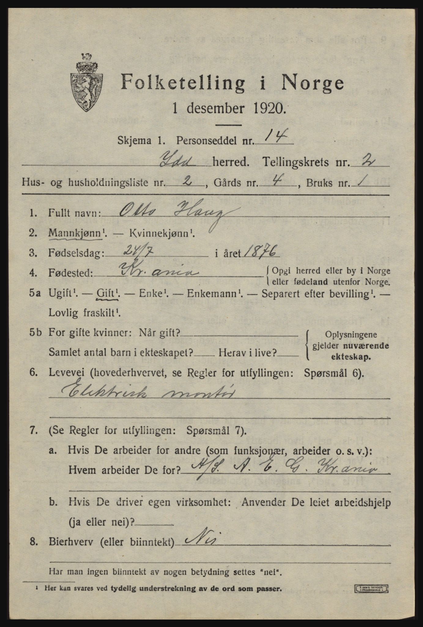 SAO, 1920 census for Idd, 1920, p. 2310