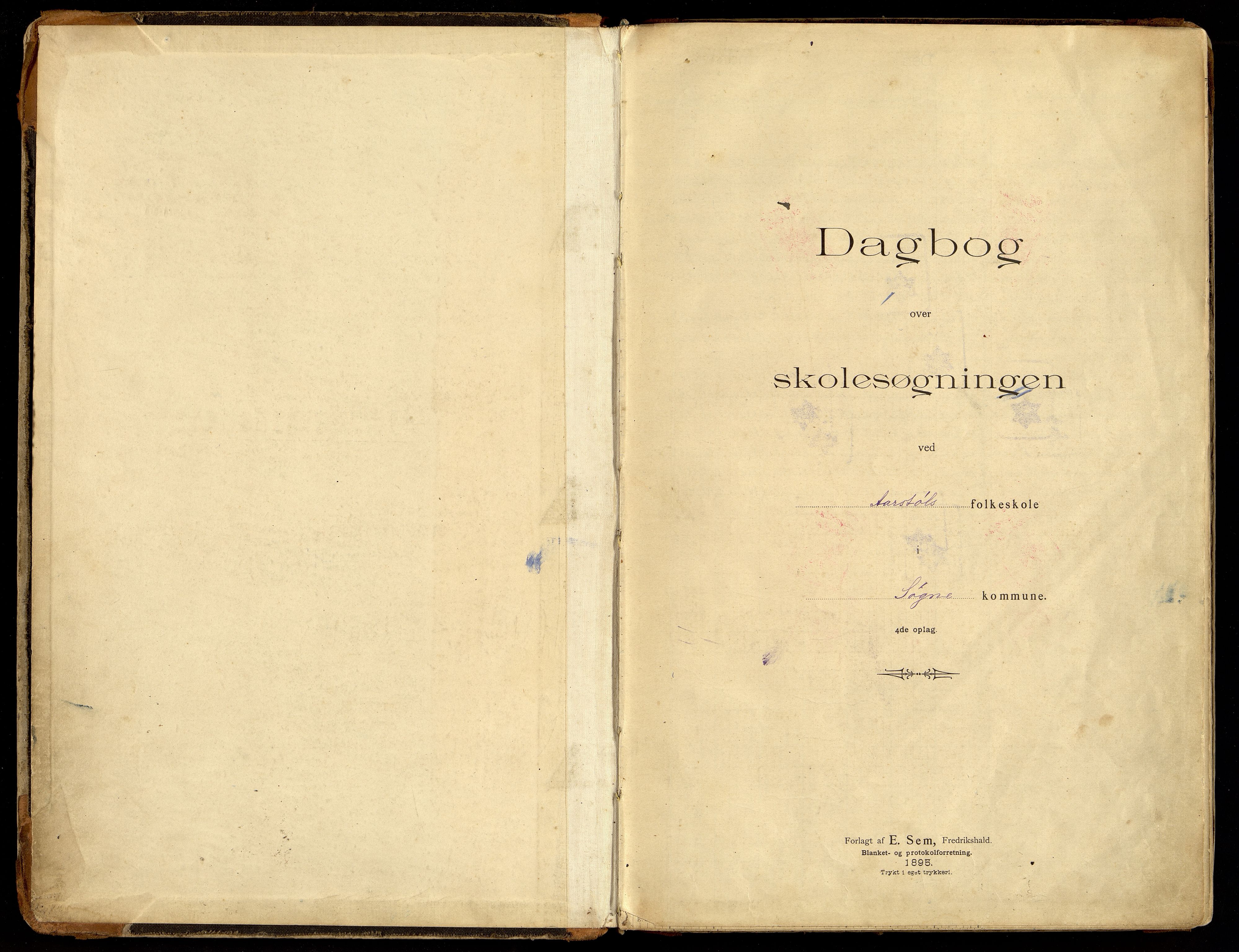 Søgne kommune - Årstøl, ARKSOR/1018SØ568/I/L0001: Dagbok for Årstøl (d), 1896-1956