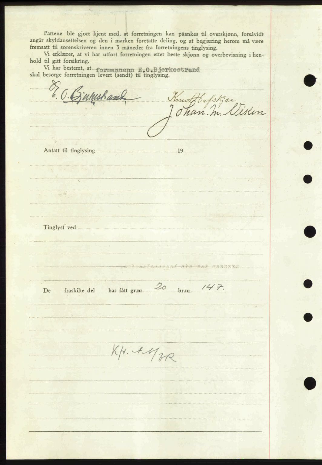 Nordmøre sorenskriveri, AV/SAT-A-4132/1/2/2Ca: Mortgage book no. A100b, 1946-1946, Diary no: : 141/1946