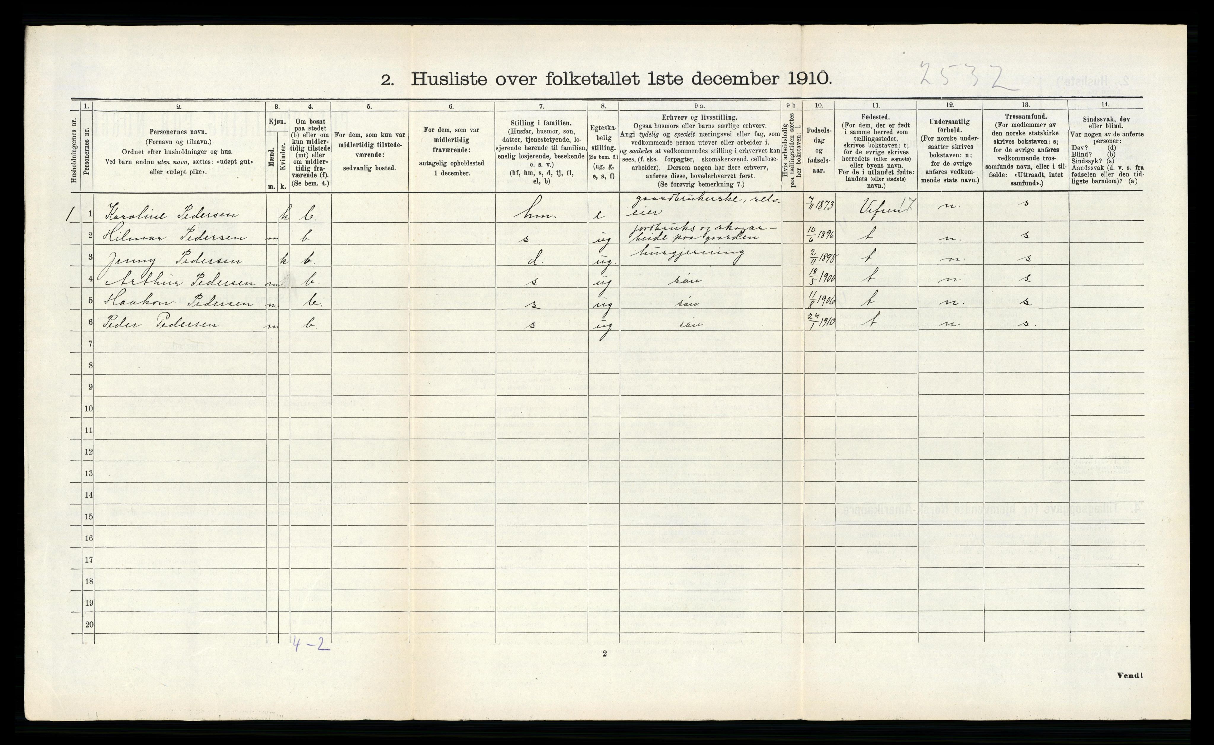 RA, 1910 census for Hemnes, 1910, p. 983