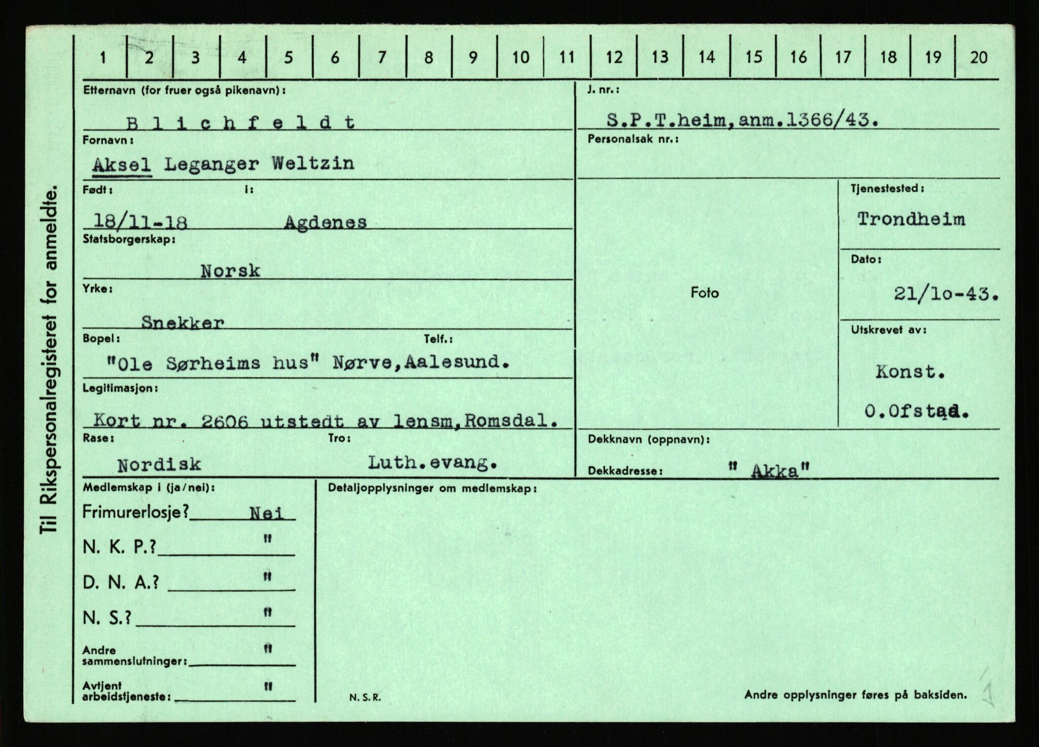 Statspolitiet - Hovedkontoret / Osloavdelingen, AV/RA-S-1329/C/Ca/L0002: Arneberg - Brand, 1943-1945, p. 4251