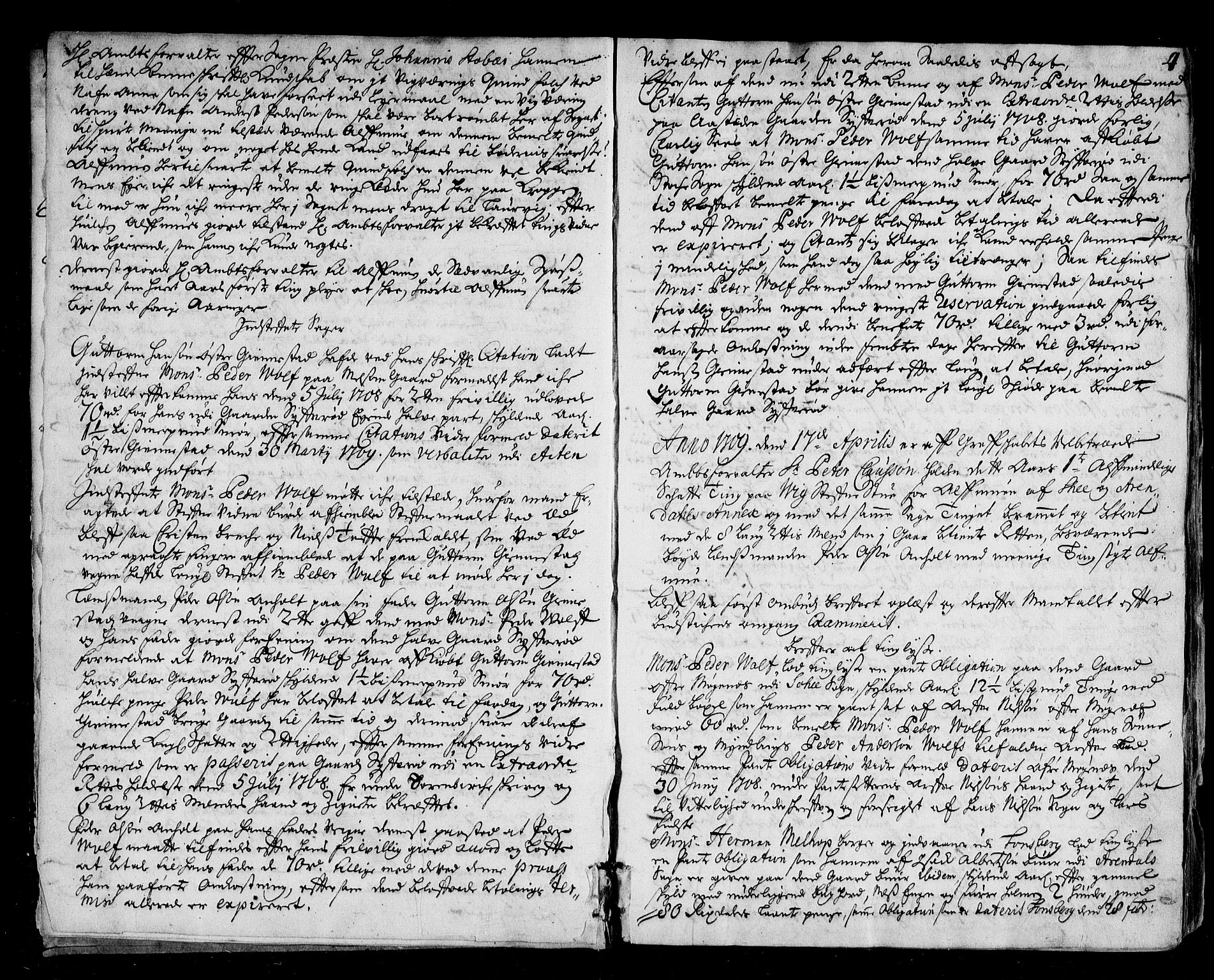 Søndre Jarlsberg sorenskriveri, AV/SAKO-A-129/F/Fa/L0007: Tingbok, 1709-1711, p. 4