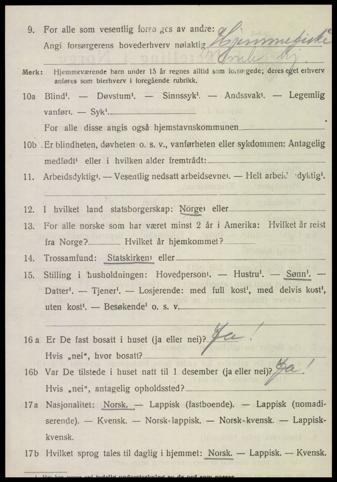 SAT, 1920 census for Nærøy, 1920, p. 2962