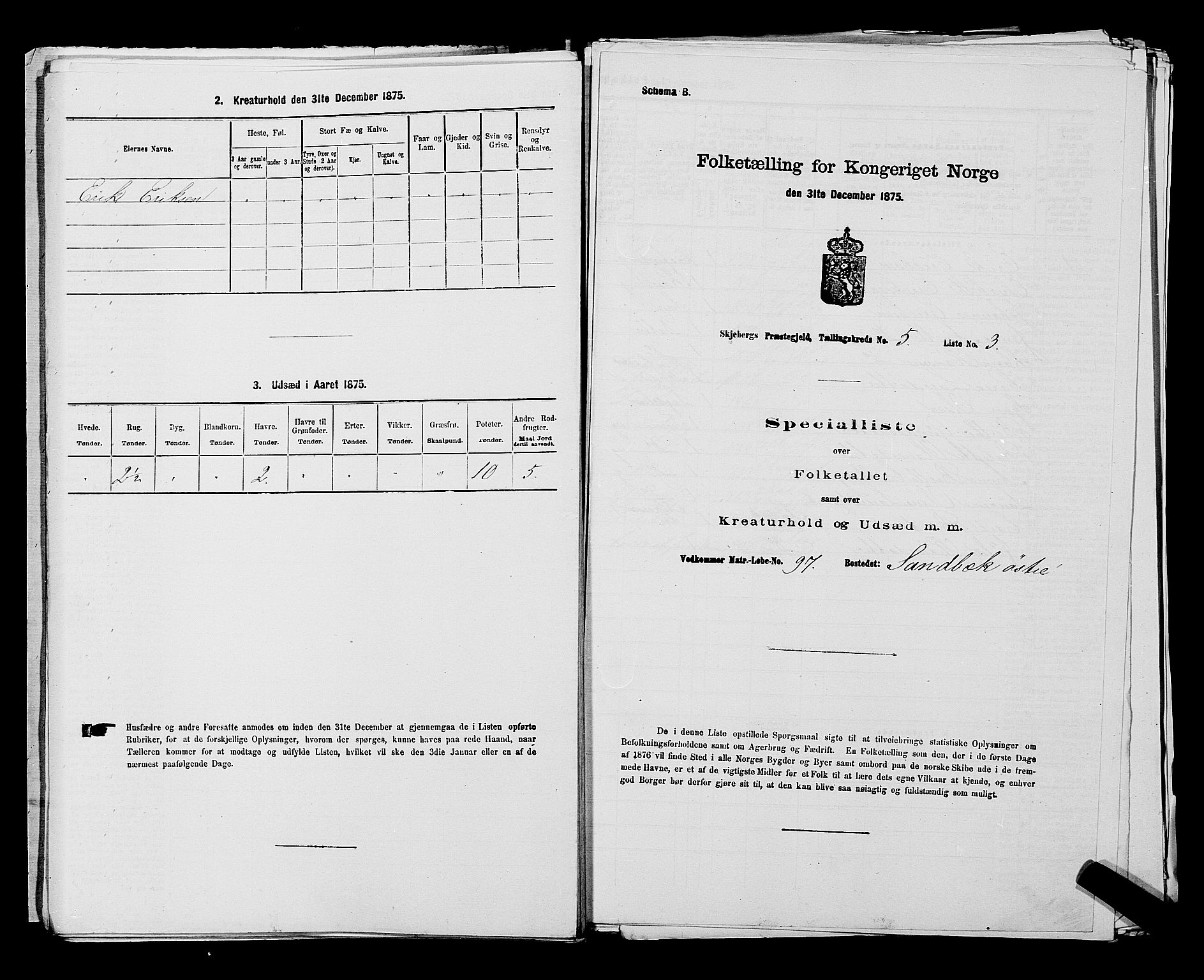 RA, 1875 census for 0115P Skjeberg, 1875, p. 873
