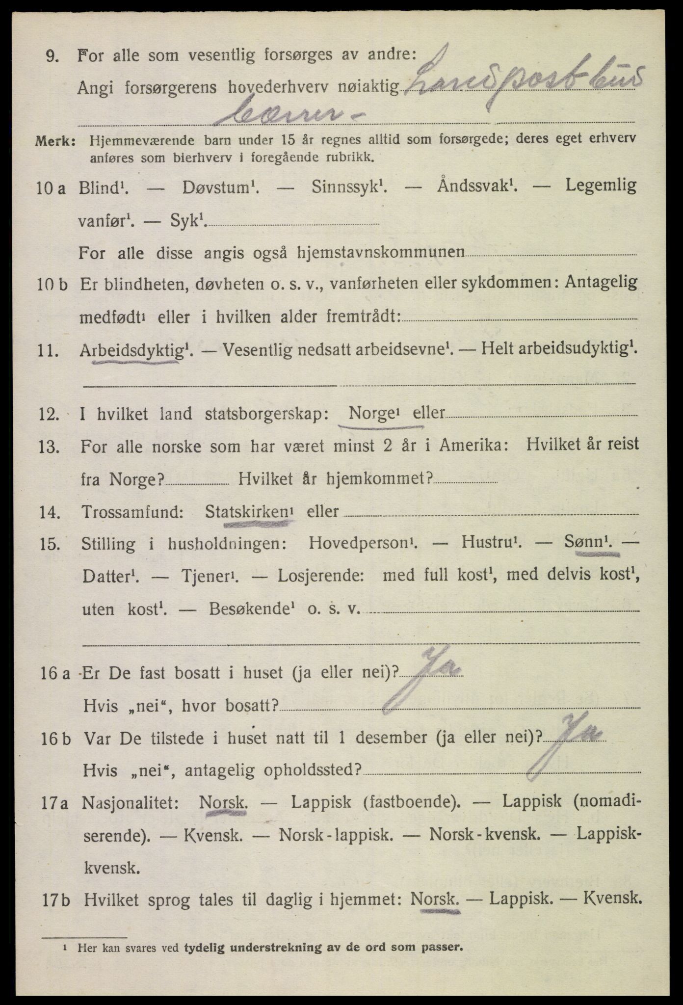 SAT, 1920 census for Hadsel, 1920, p. 22237