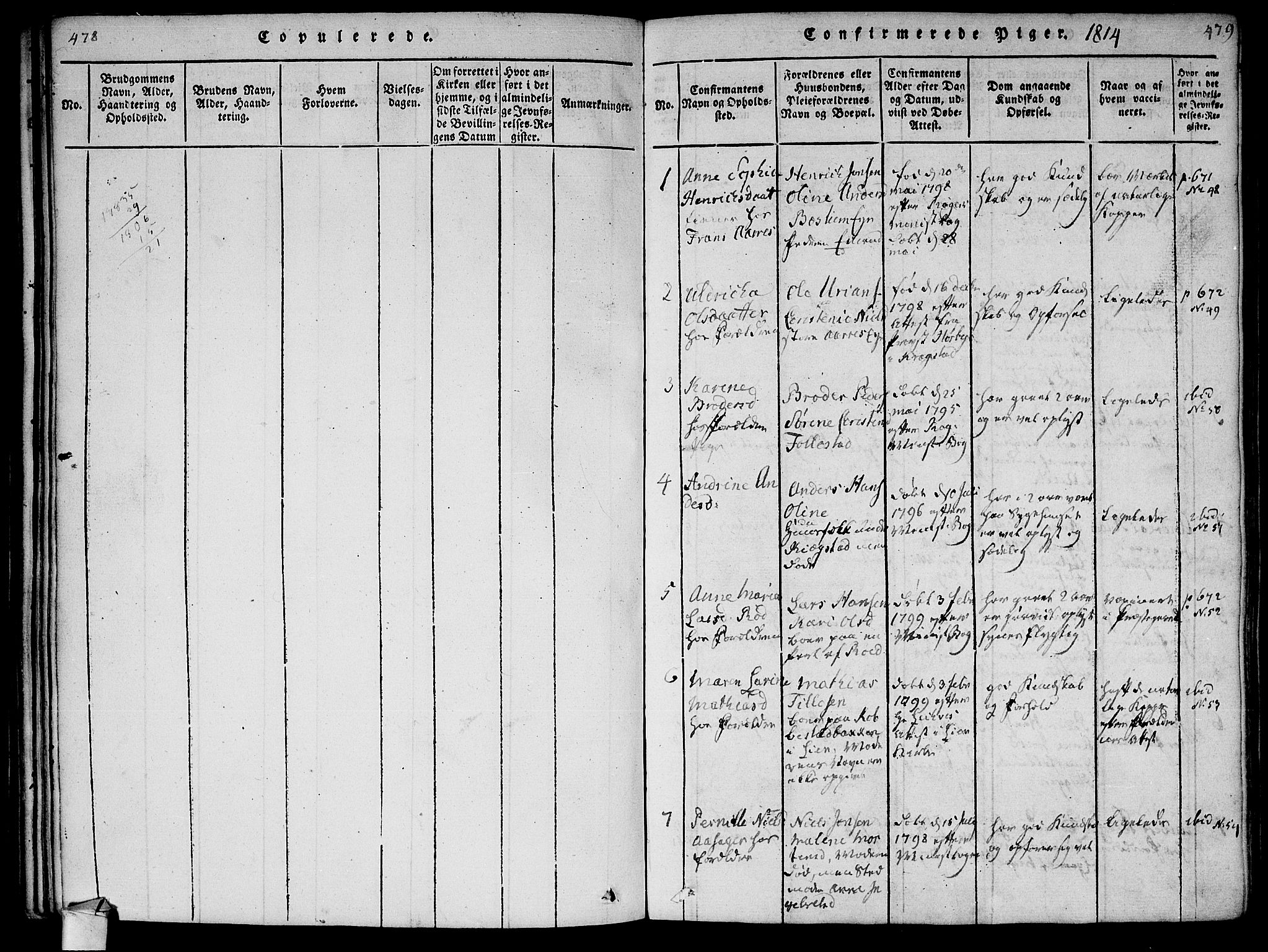 Røyken kirkebøker, SAKO/A-241/F/Fa/L0004: Parish register (official) no. 4, 1814-1832, p. 478-479