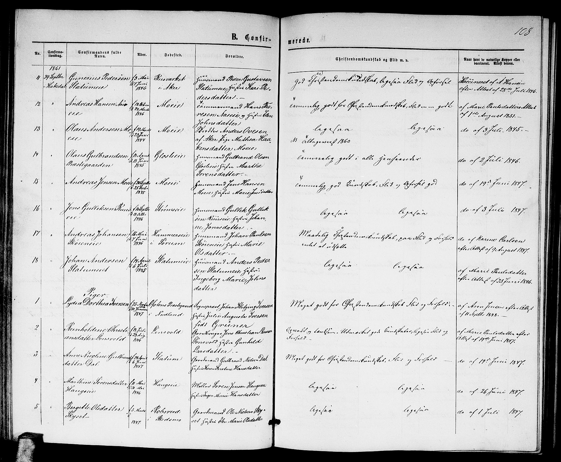 Nittedal prestekontor Kirkebøker, AV/SAO-A-10365a/G/Ga/L0001: Parish register (copy) no. I 1, 1859-1878, p. 108