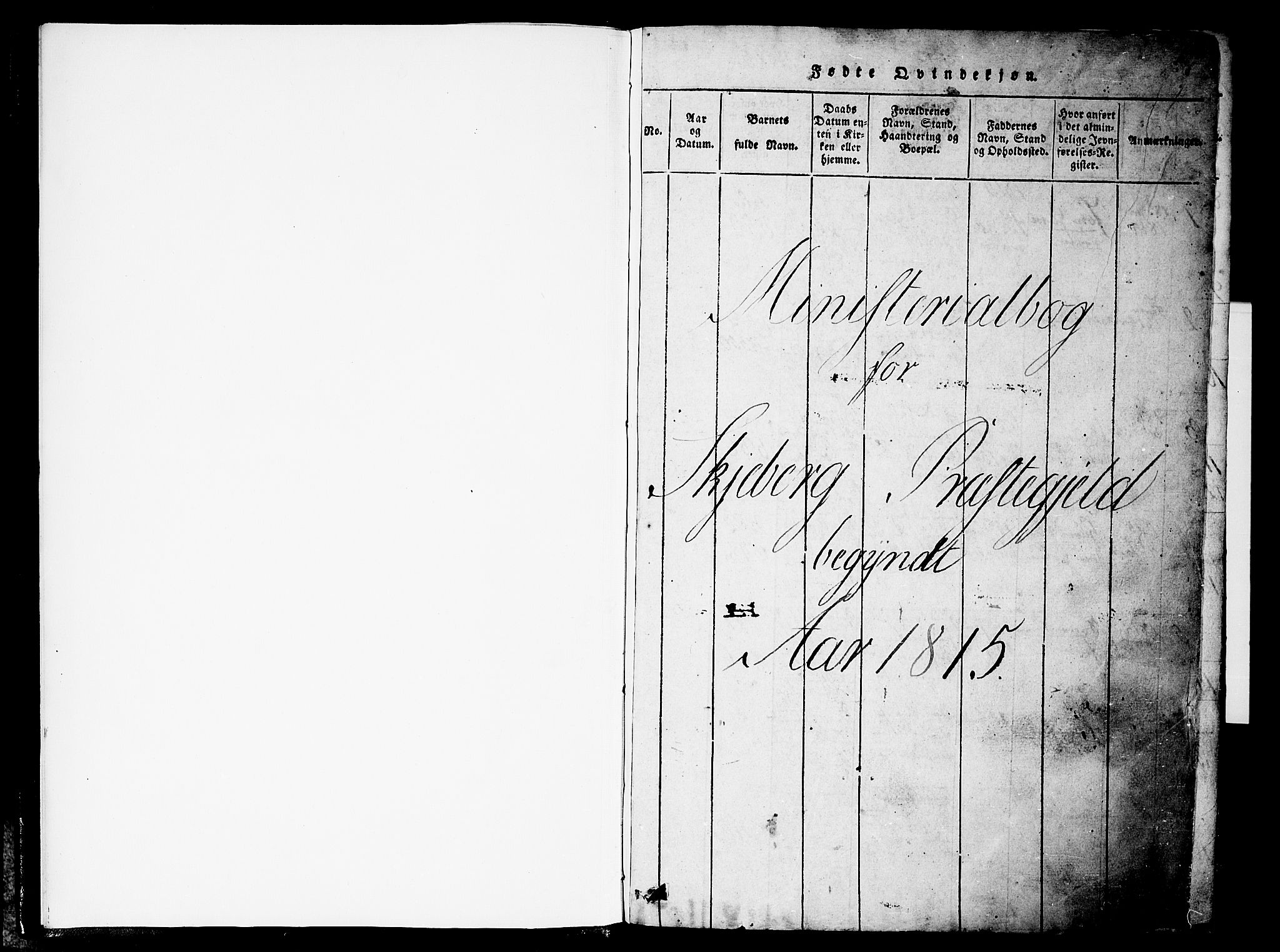 Skjeberg prestekontor Kirkebøker, AV/SAO-A-10923/F/Fa/L0004: Parish register (official) no. I 4, 1815-1830, p. 1